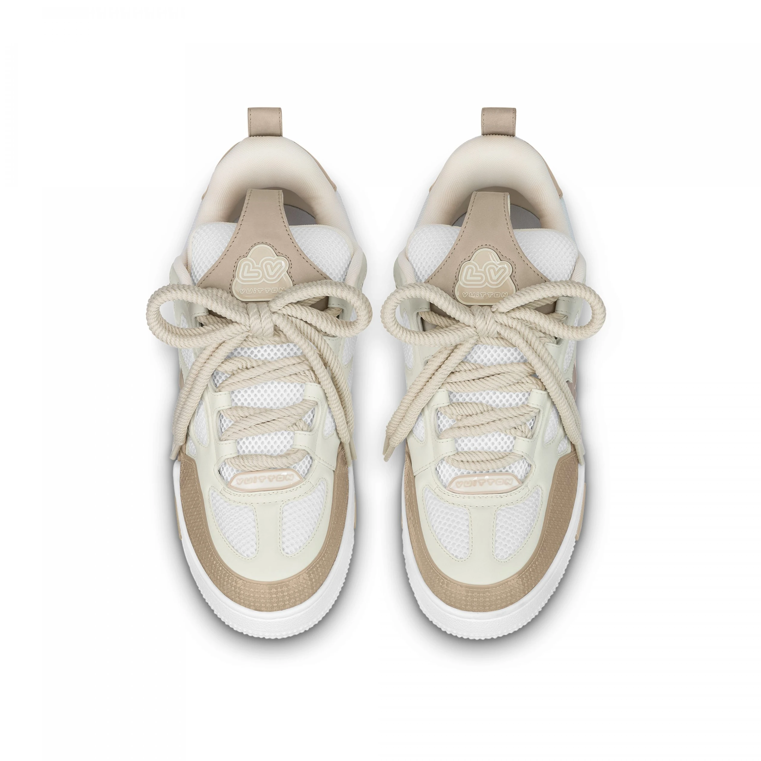 Top lv Louis Vuitton LV Skate Sneaker Since 54 Monogram Flowers Beige 1AARQG
