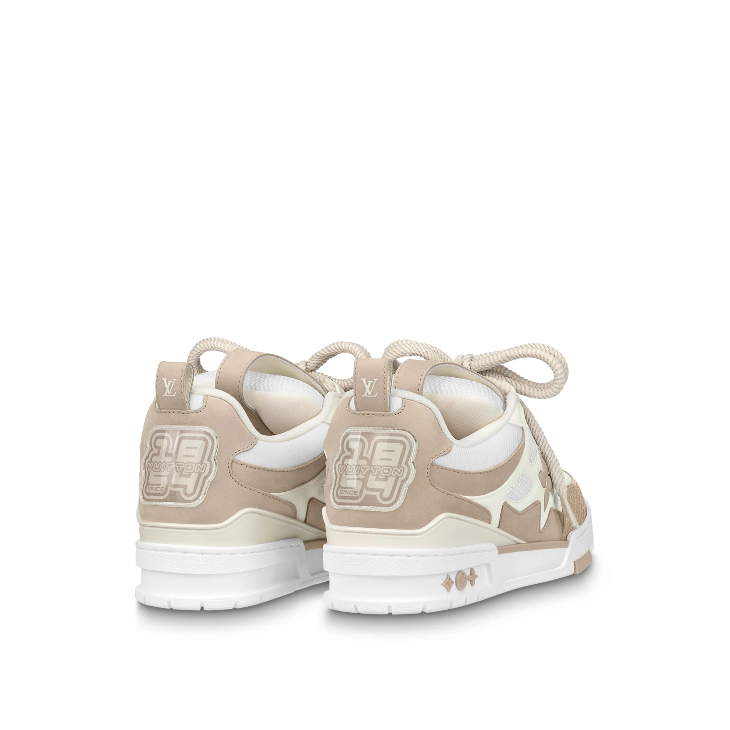Top lv Louis Vuitton LV Skate Sneaker Since 54 Monogram Flowers Beige 1AARQG