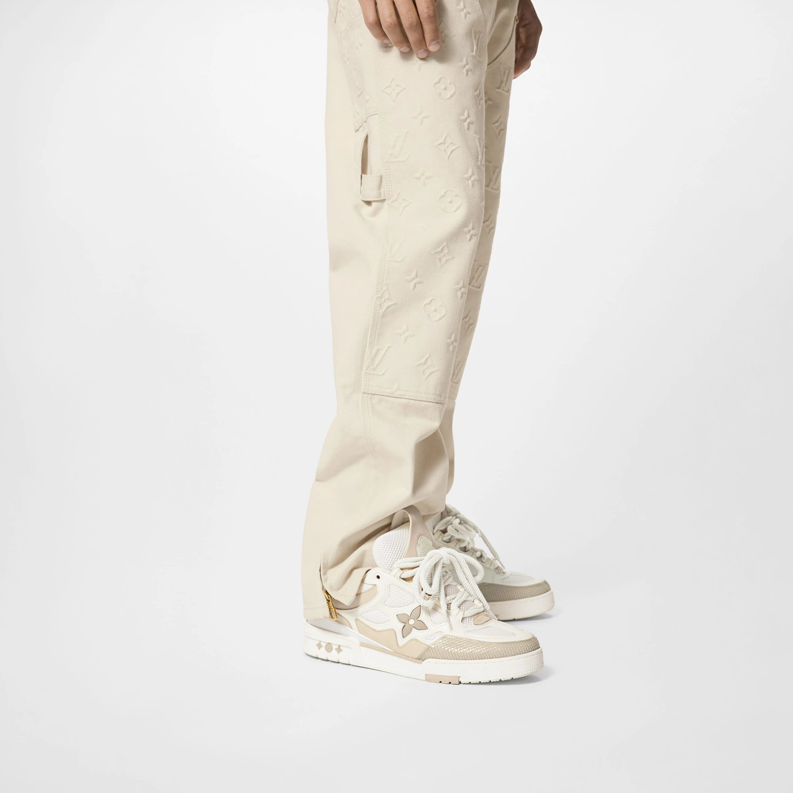 Top lv Louis Vuitton LV Skate Sneaker Since 54 Monogram Flowers Beige 1AARQG