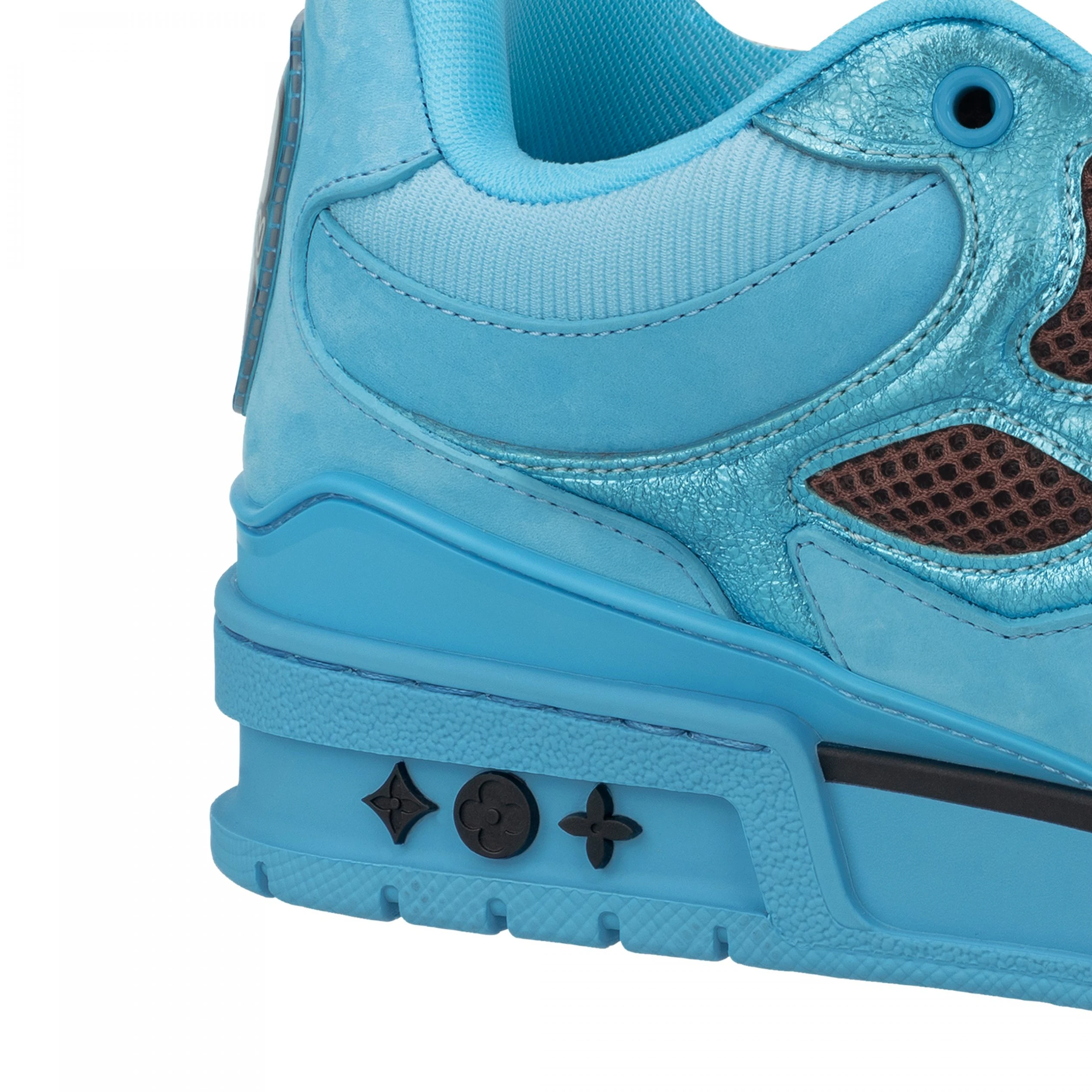 Top lv Louis Vuitton LV Skate Sneaker Since 54 Monogram Flowers Blue 1ABMIC