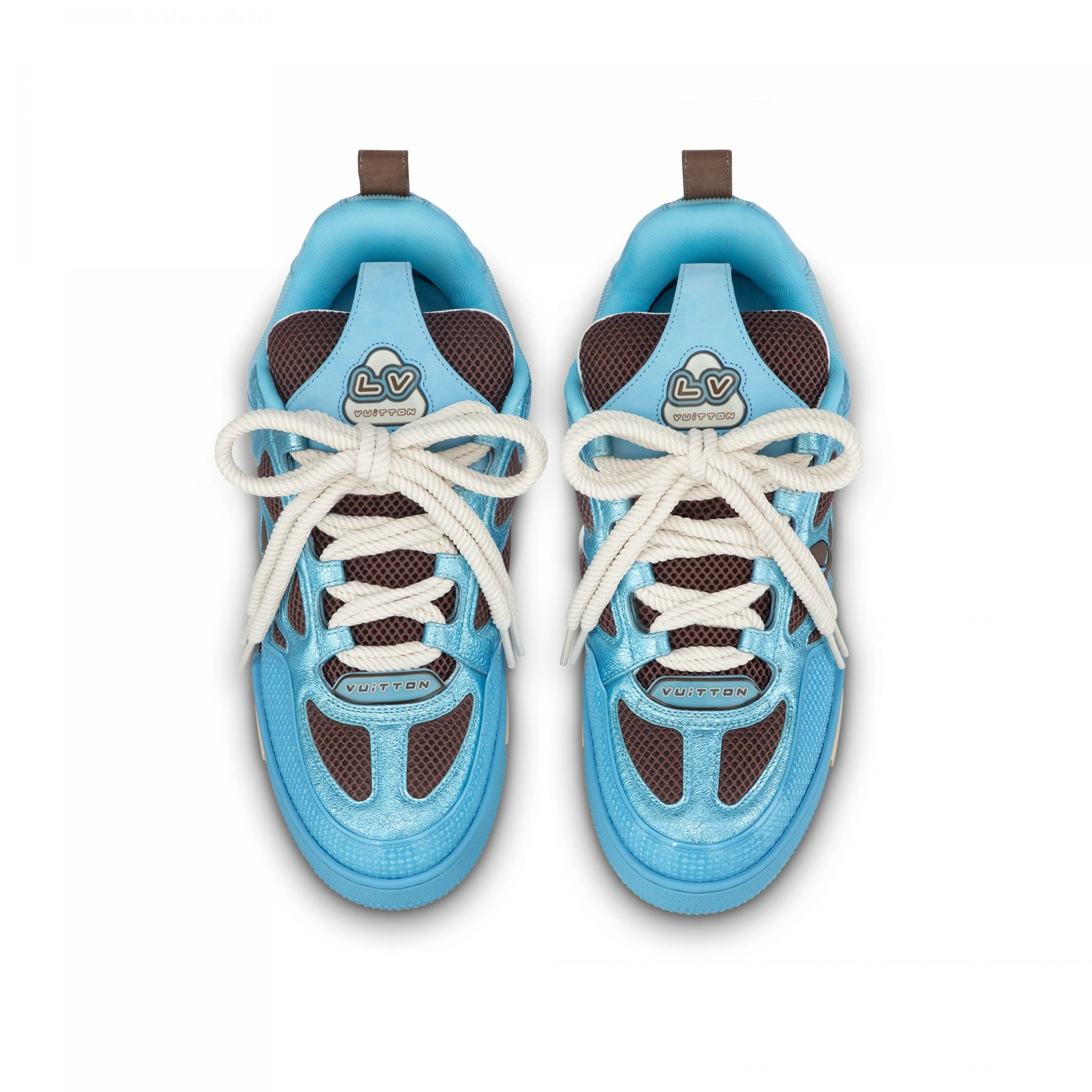Top lv Louis Vuitton LV Skate Sneaker Since 54 Monogram Flowers Blue 1ABMIC