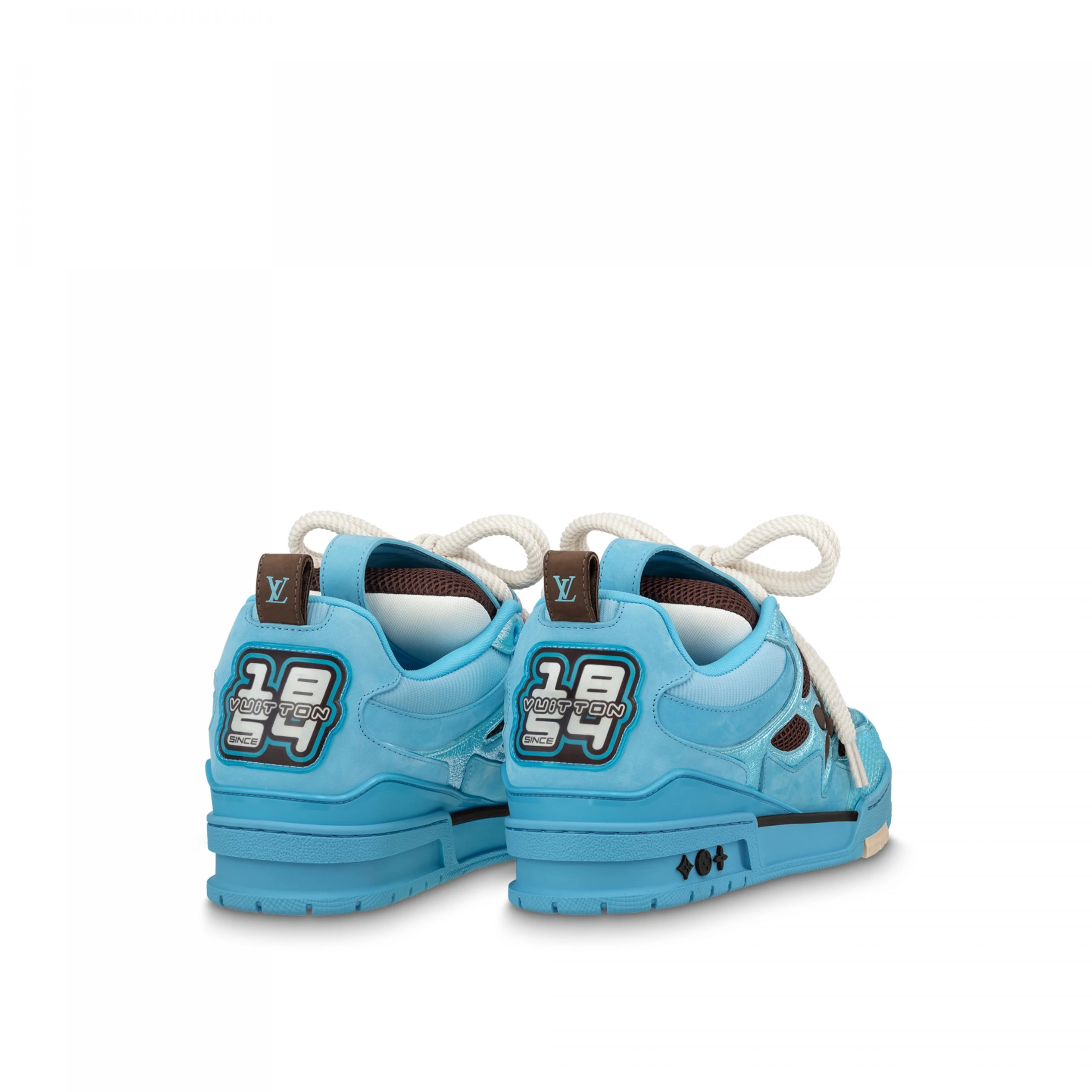 Top lv Louis Vuitton LV Skate Sneaker Since 54 Monogram Flowers Blue 1ABMIC