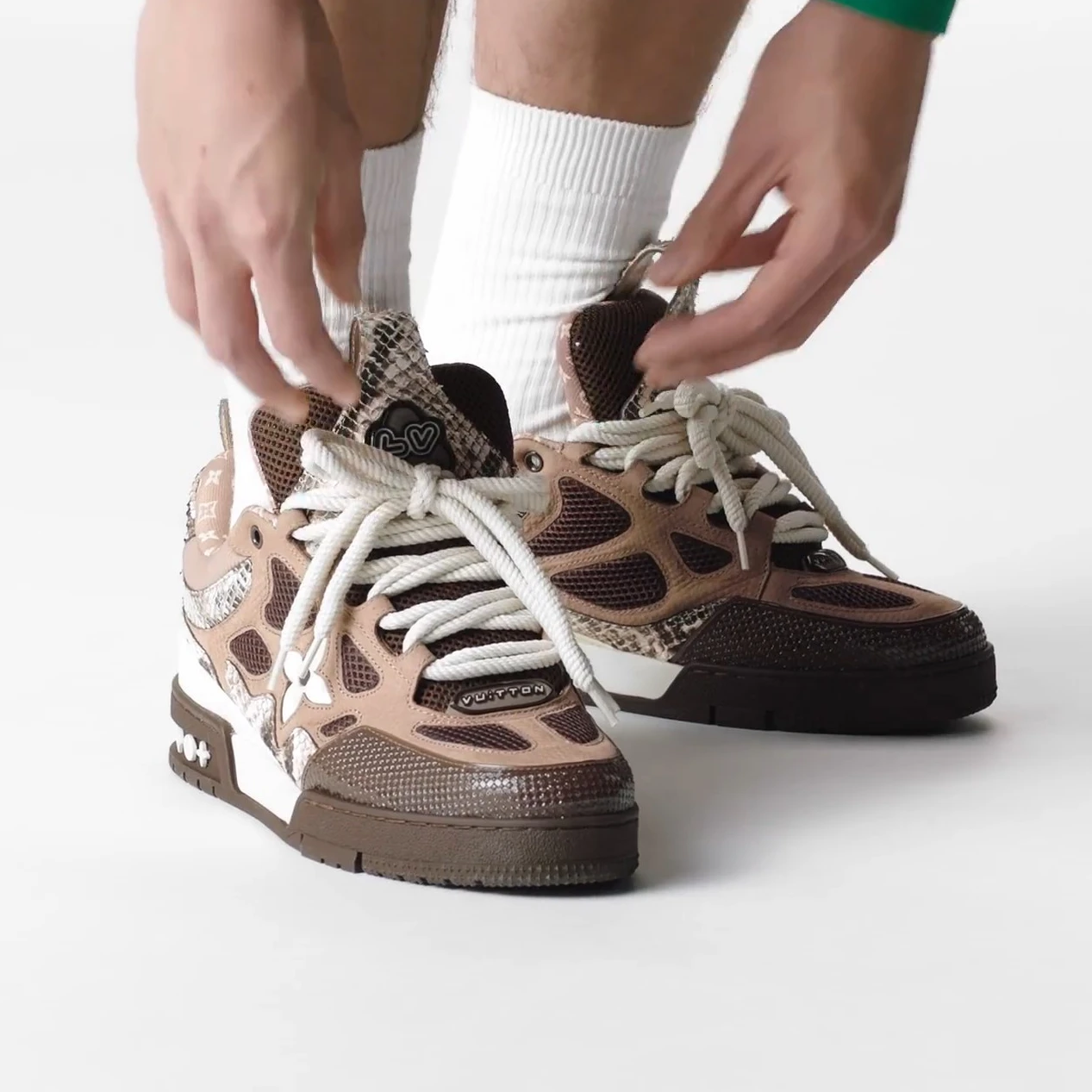 Louis vuitton locations Louis Vuitton LV Skate Sneaker Since 54 Monogram Flowers Brown 1ABMG1