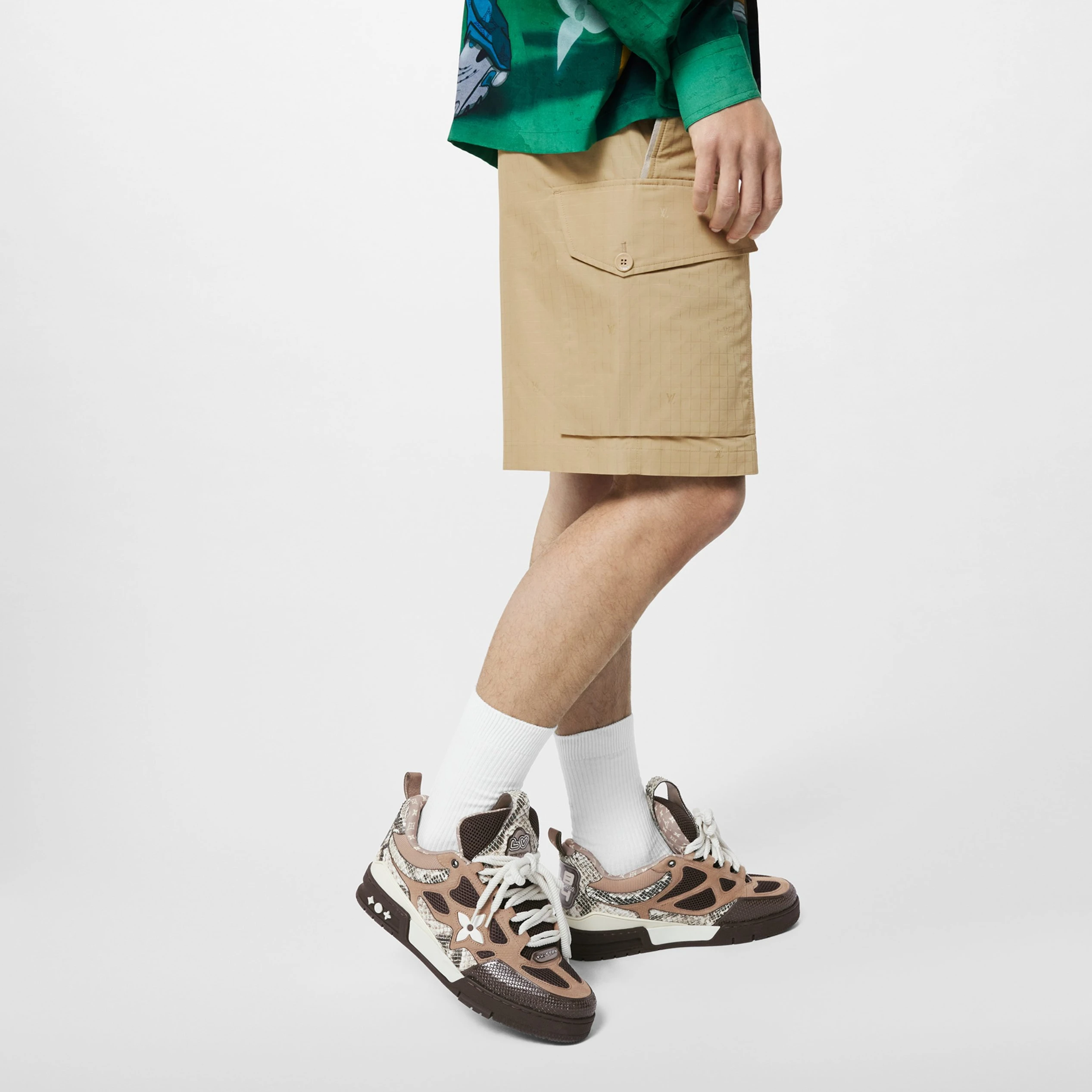 Louis vuitton locations Louis Vuitton LV Skate Sneaker Since 54 Monogram Flowers Brown 1ABMG1
