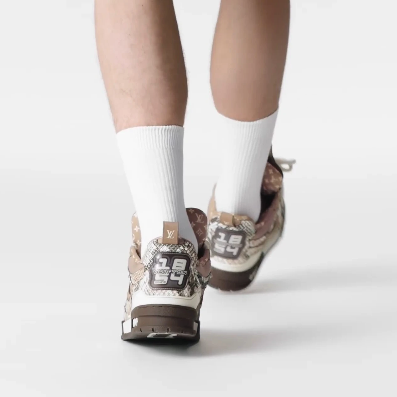 Louis vuitton locations Louis Vuitton LV Skate Sneaker Since 54 Monogram Flowers Brown 1ABMG1