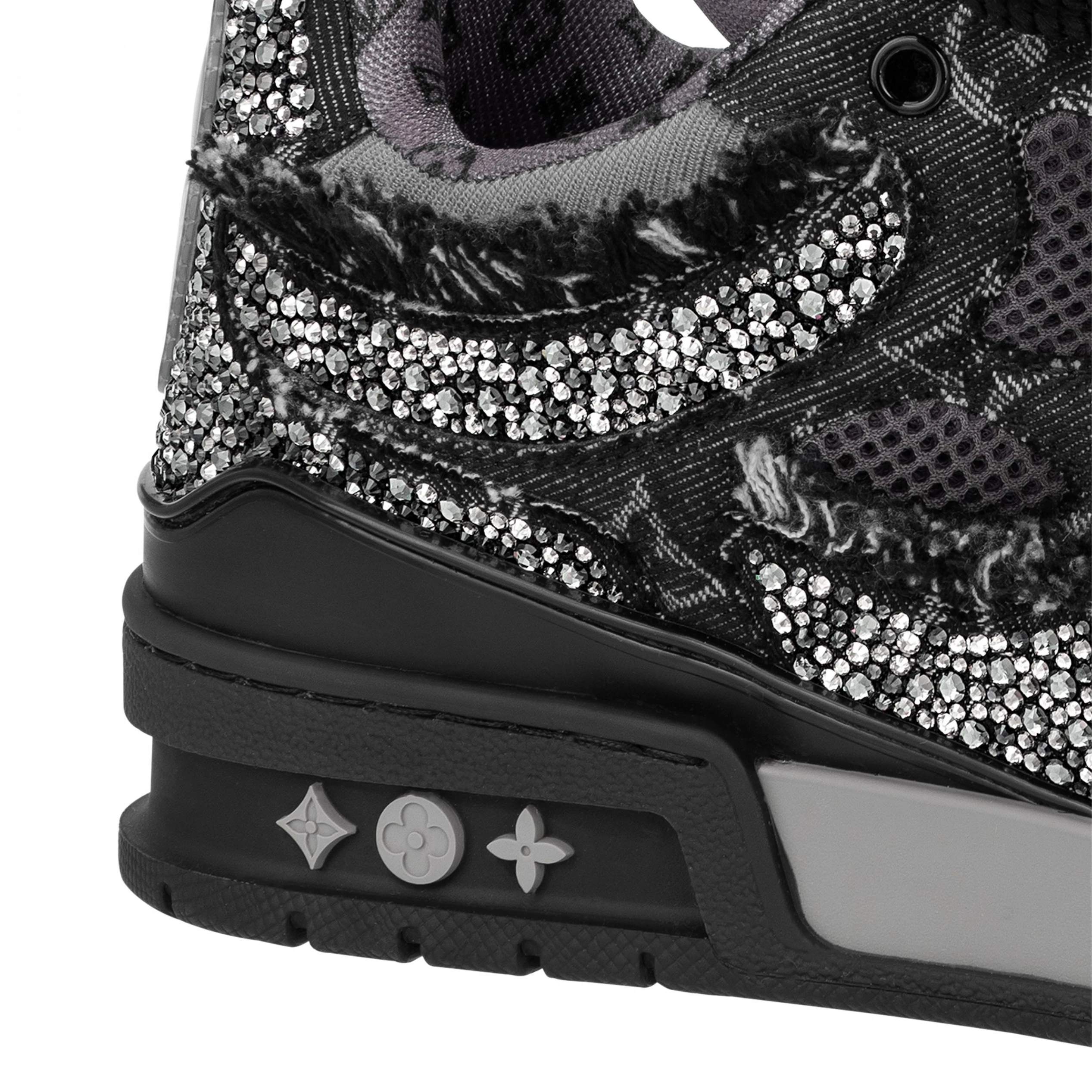 Replica bags Louis Vuitton LV Skate Sneaker Swarovski Crystals Monogram Denim Black 1ABMHZ