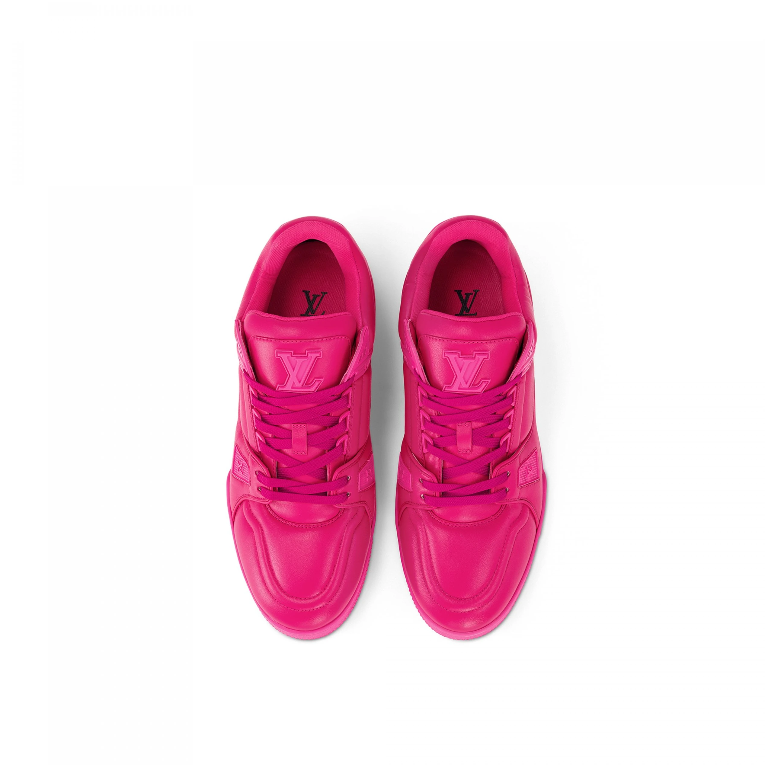 Top lv Louis Vuitton LV Trainer Sneaker Calf leather Fuchsia 1AC5CB