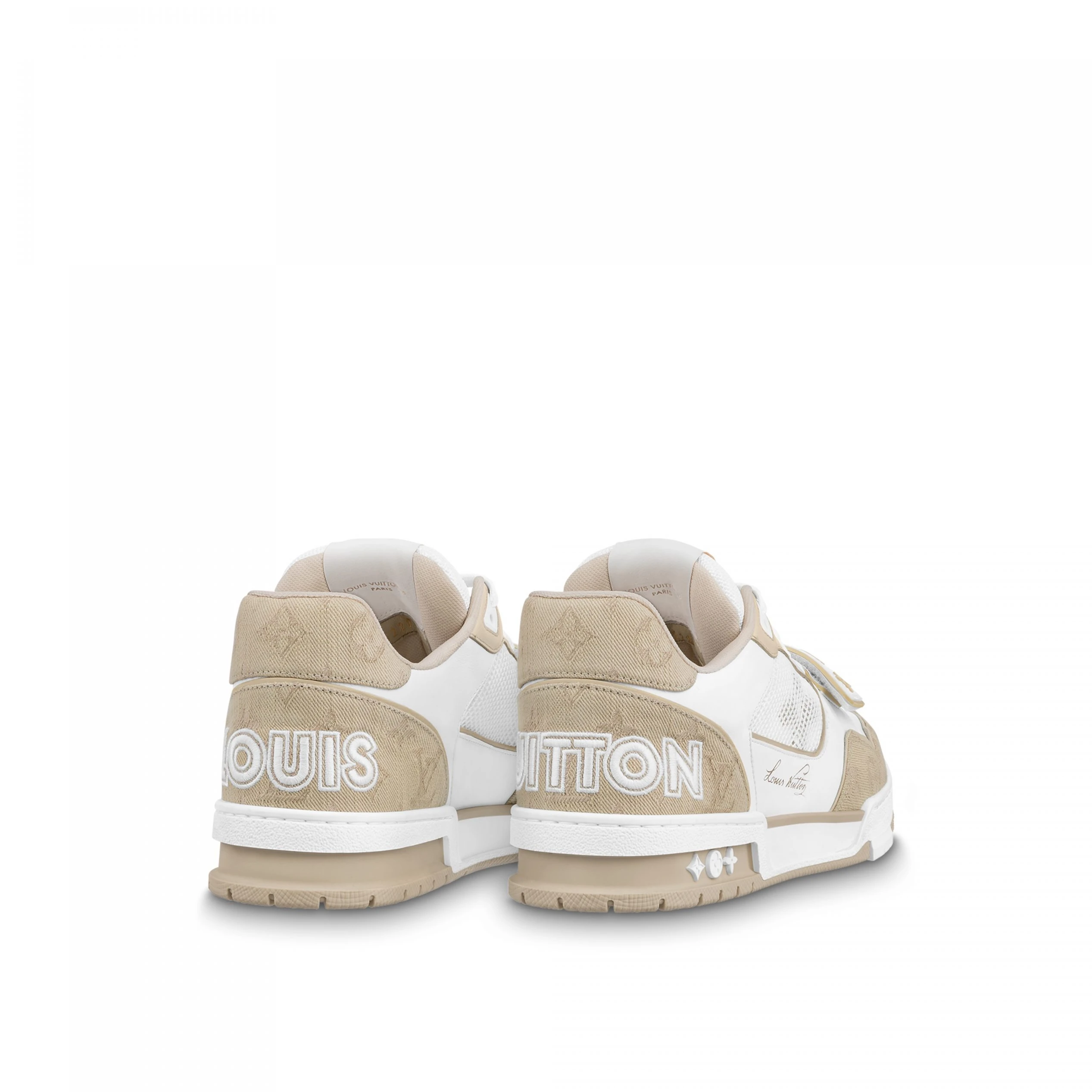 Mythick.ru Louis Vuitton LV Trainer Sneaker Velcro strap Monogram denim Beige 1A9ZC0