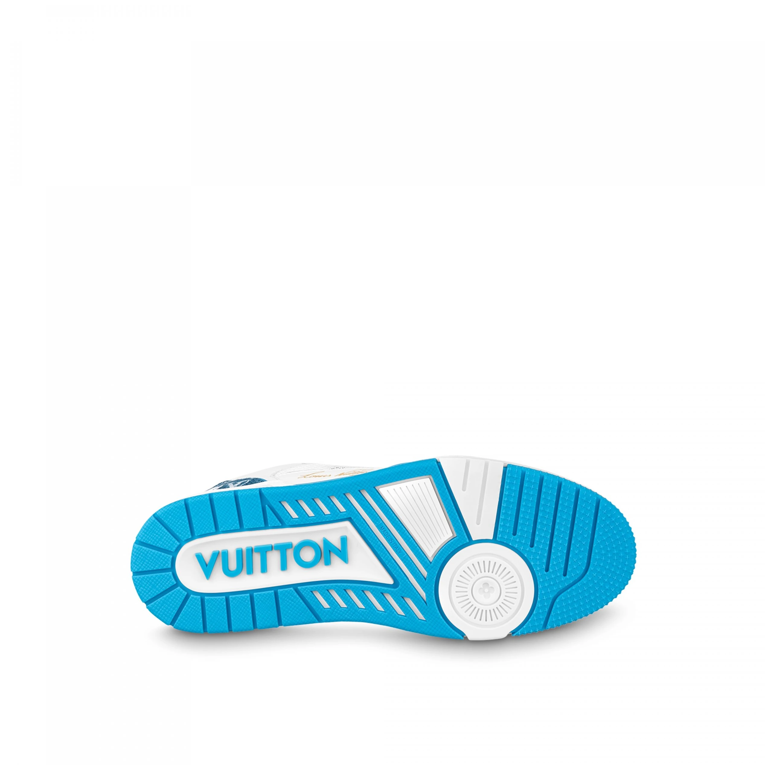 Lv belts replica Louis Vuitton LV Trainer Sneaker Velcro strap Monogram denim Blue 1A9ZI6
