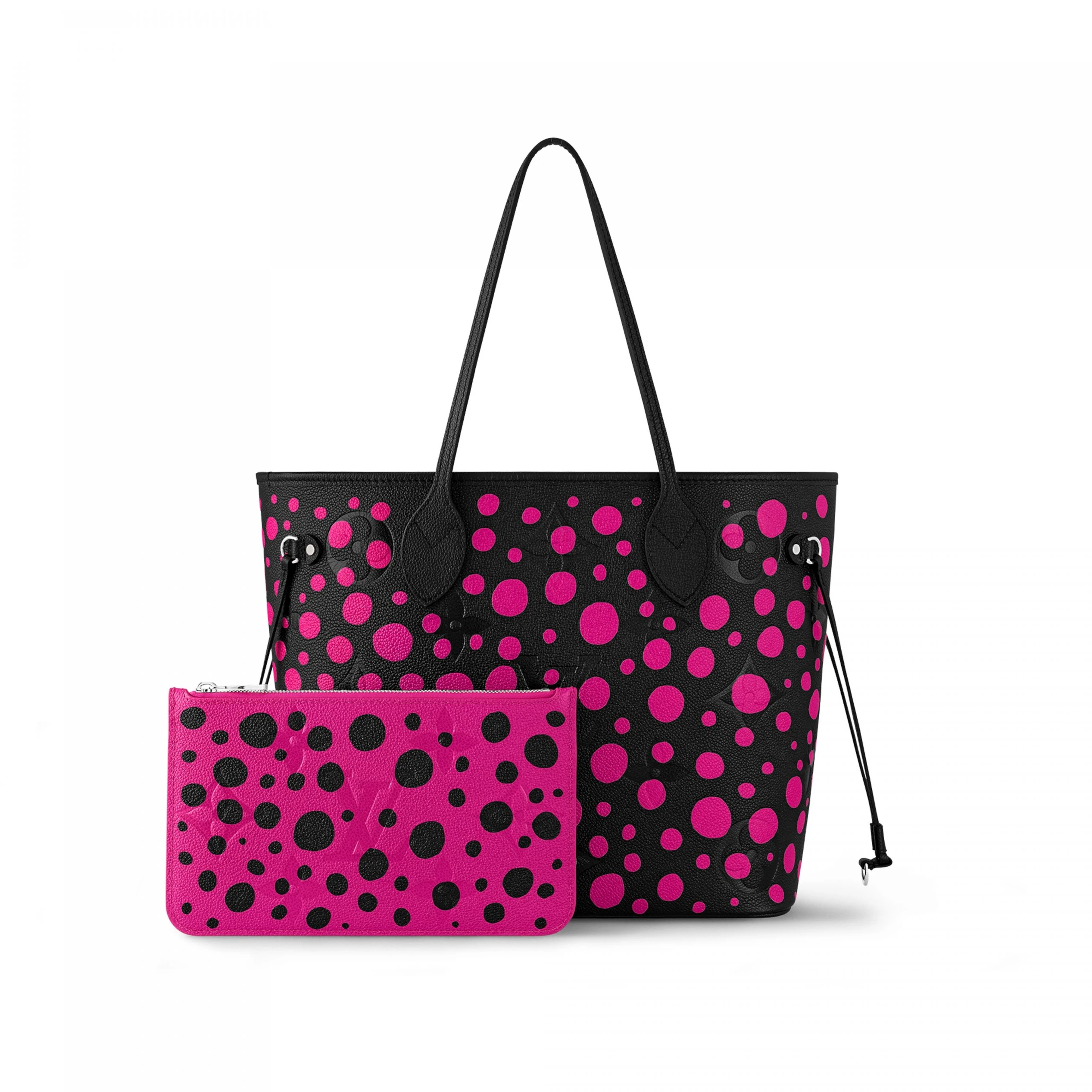 Louis vuitton locations Louis Vuitton LV x YK Neverfull MM M46419 Noir Fuchsia