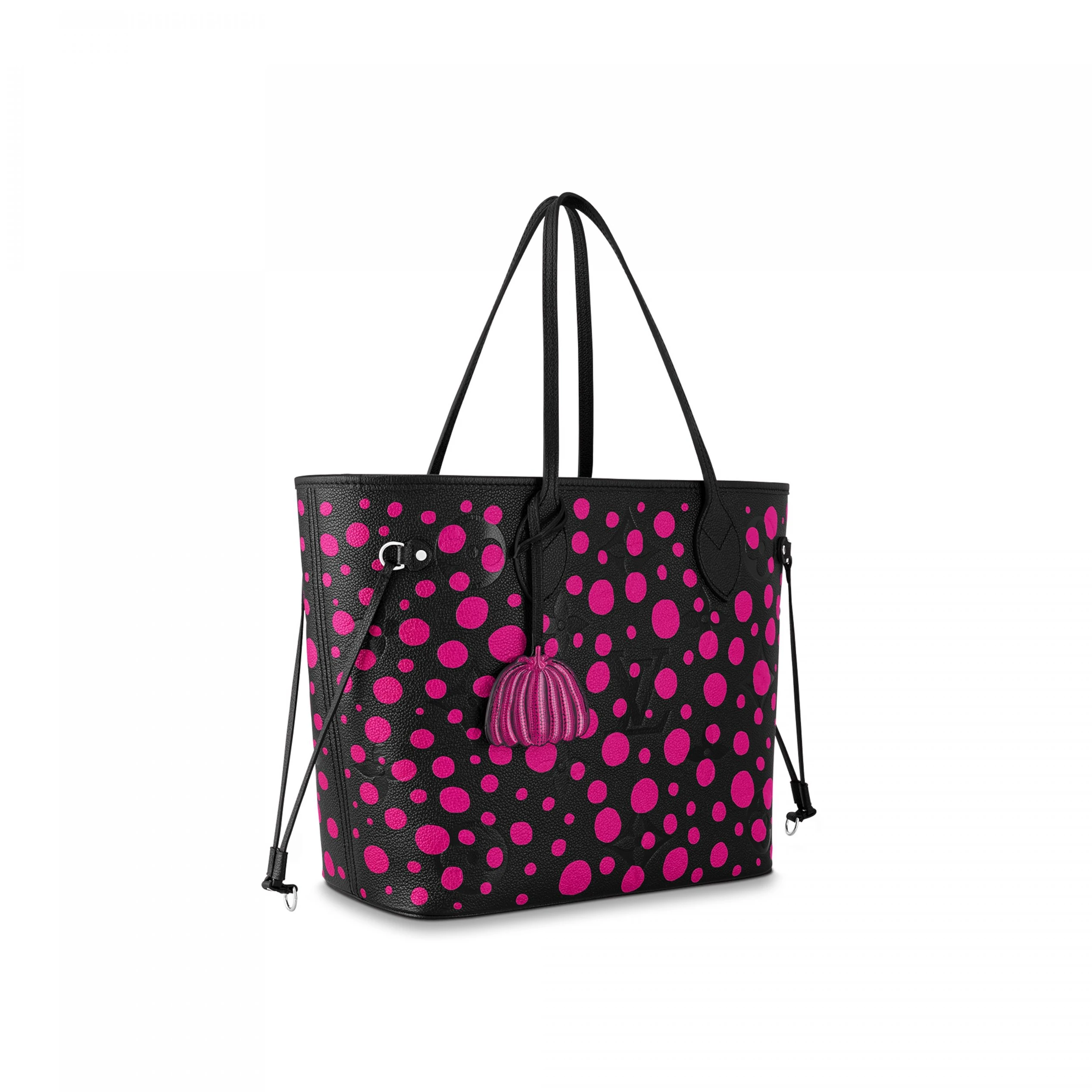 Louis vuitton locations Louis Vuitton LV x YK Neverfull MM M46419 Noir Fuchsia