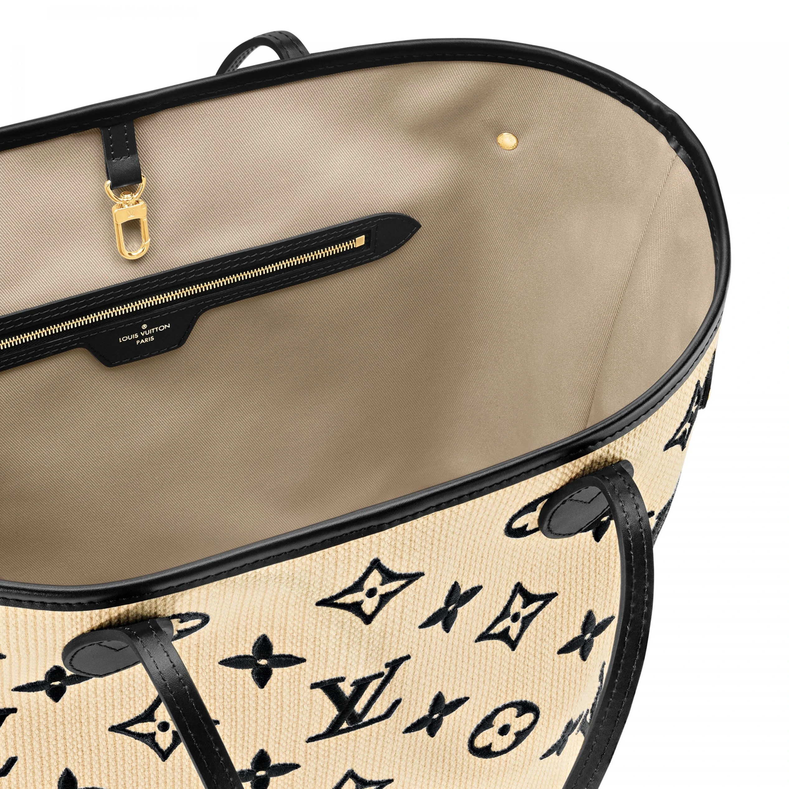 Lv belts replica Louis Vuitton M22838 Neverfull MM Lotus cotton Black Beige