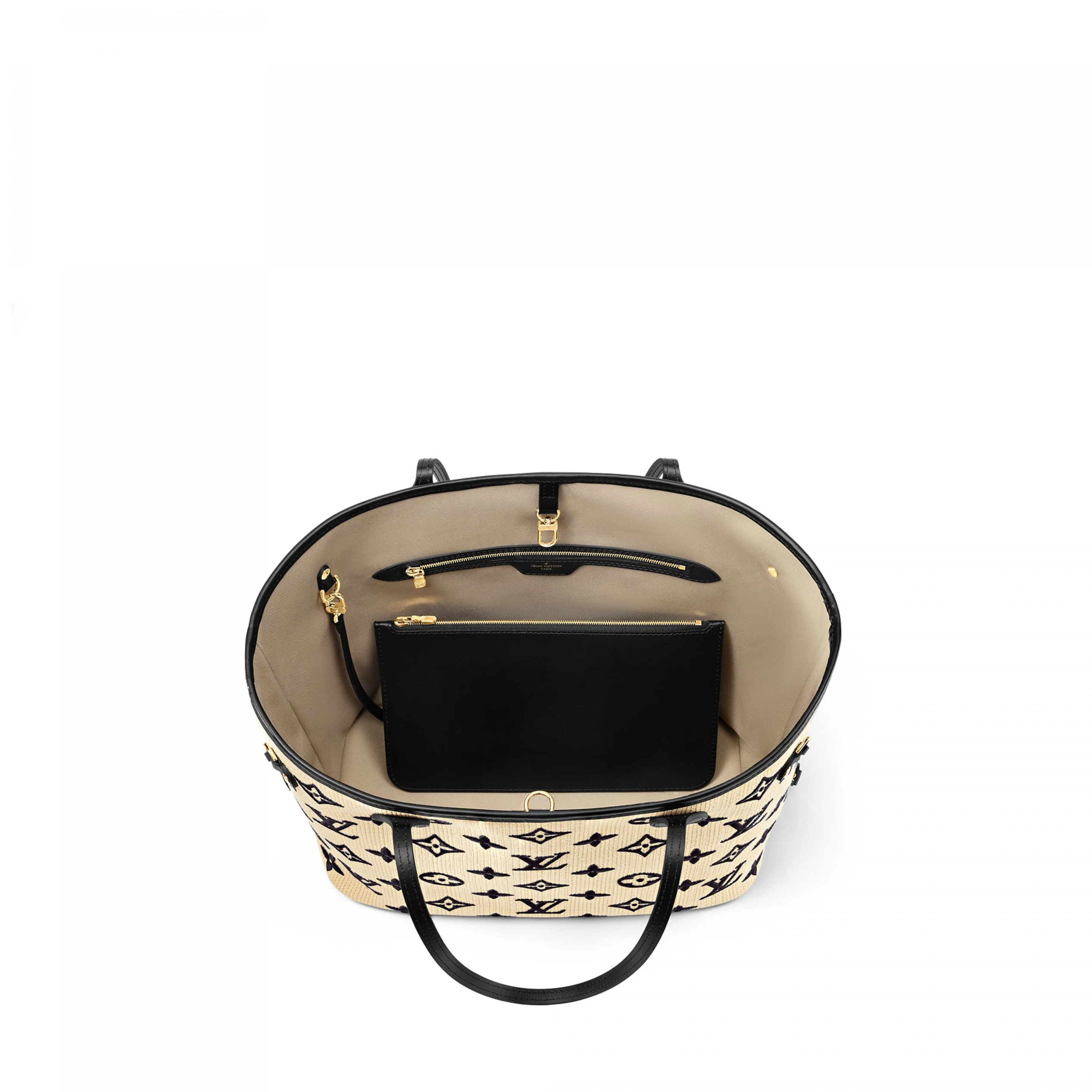 Lv belts replica Louis Vuitton M22838 Neverfull MM Lotus cotton Black Beige