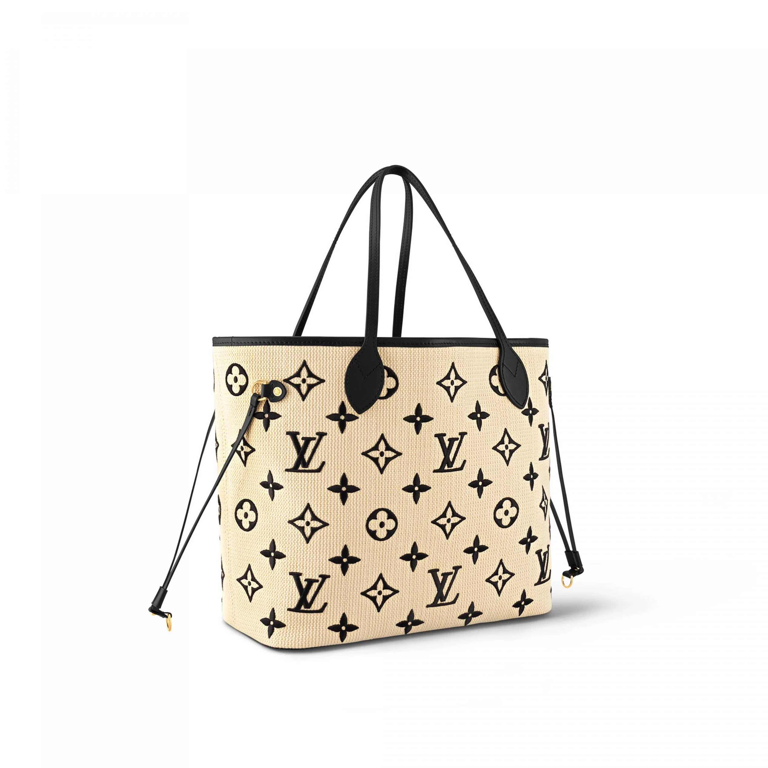 Lv belts replica Louis Vuitton M22838 Neverfull MM Lotus cotton Black Beige