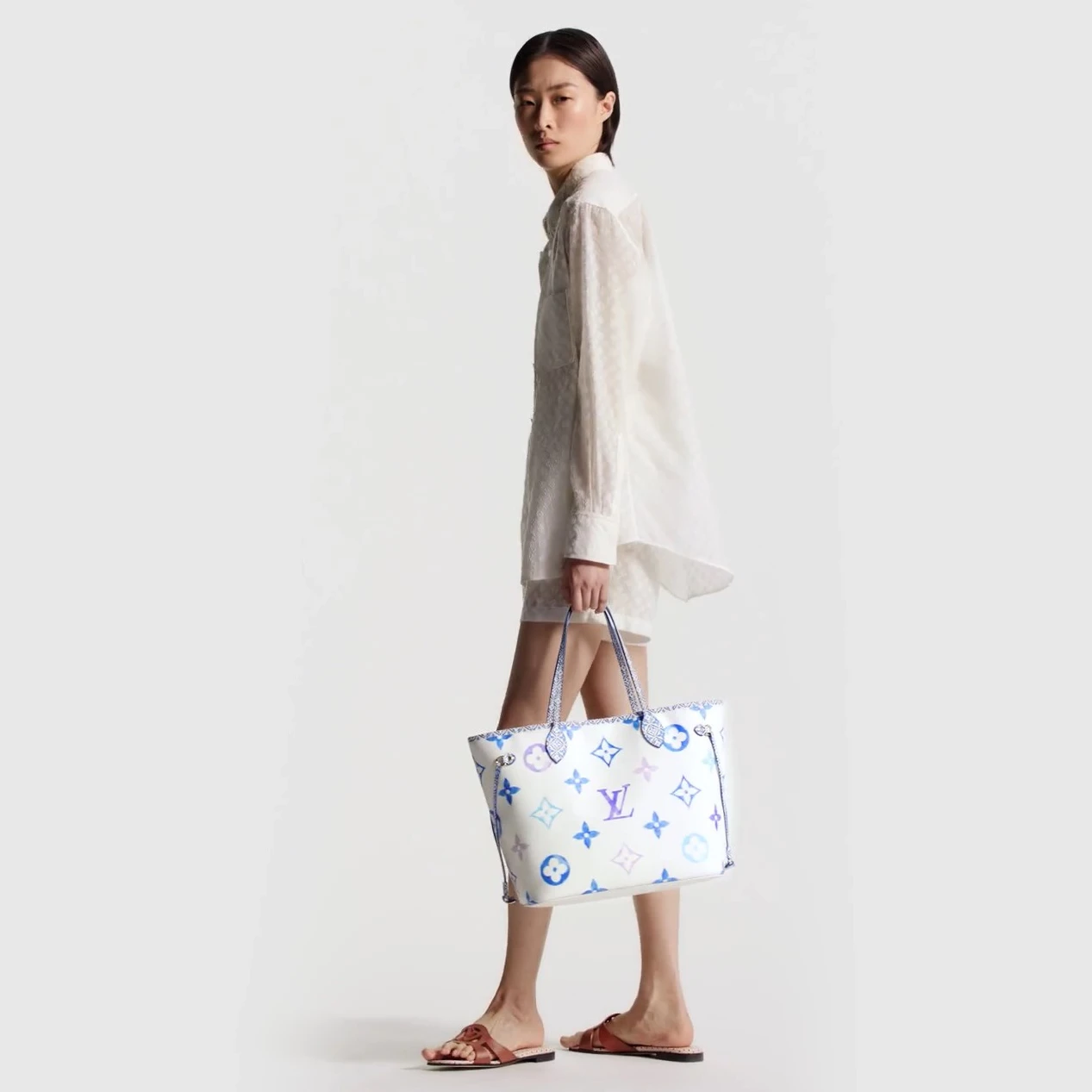 Louis vuitton locations Louis Vuitton M22979 Neverfull MM Blue Monogram