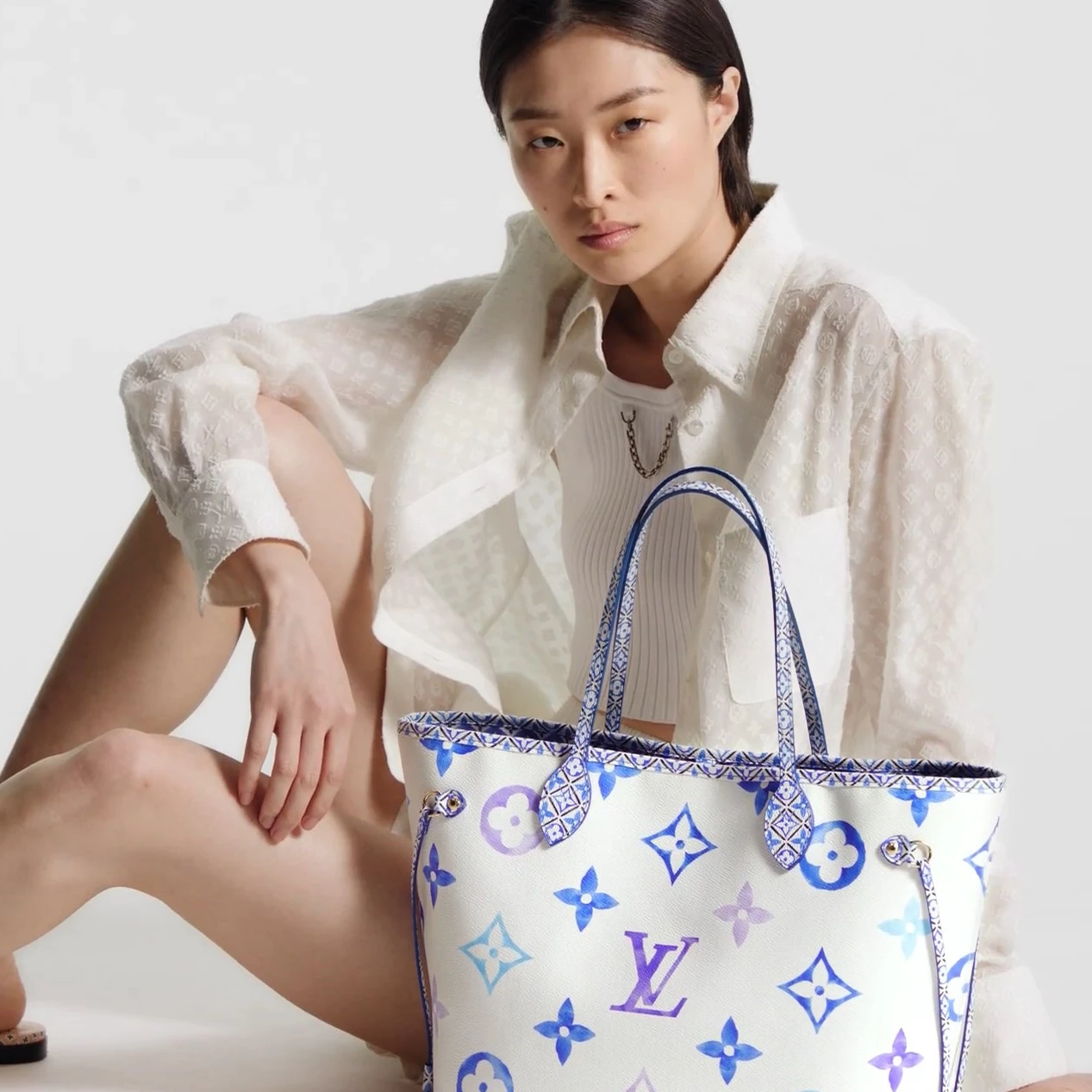Louis vuitton locations Louis Vuitton M22979 Neverfull MM Blue Monogram