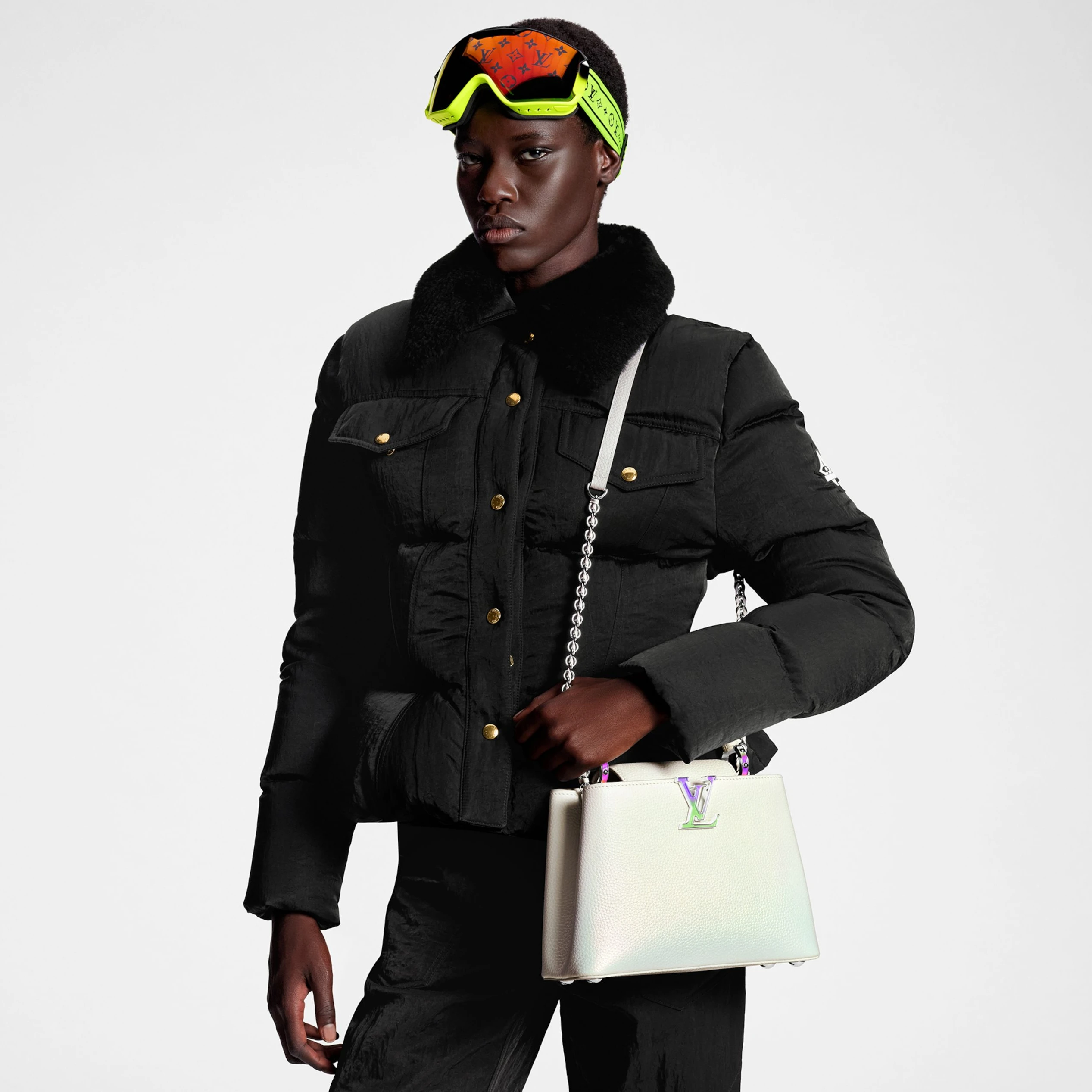 Top lv Louis Vuitton M23307 LV SKI Capucines BB Snow White