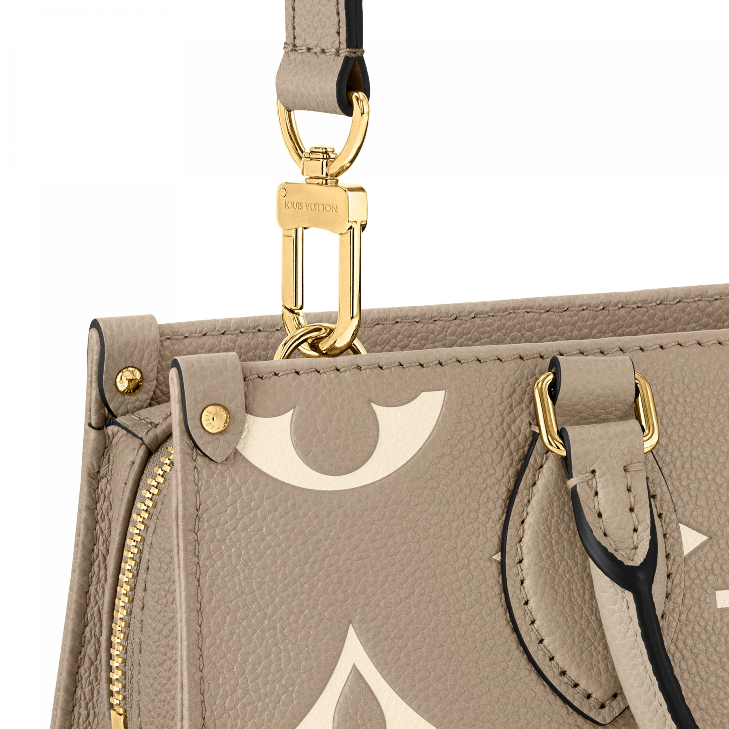 Top lv Louis Vuitton M23641 OnTheGo East West Dove Cream Bicolor Monogram Empreinte Leather