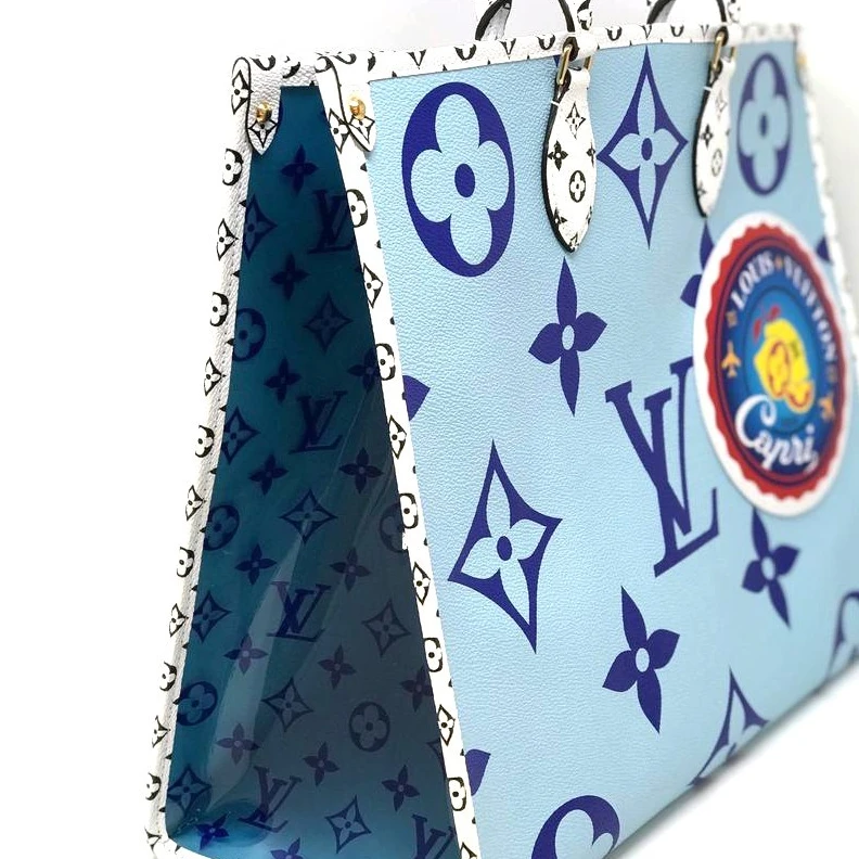 Top lv Louis Vuitton M44720 Monogram Giant Onthego Capri Blue Coated Canvas To