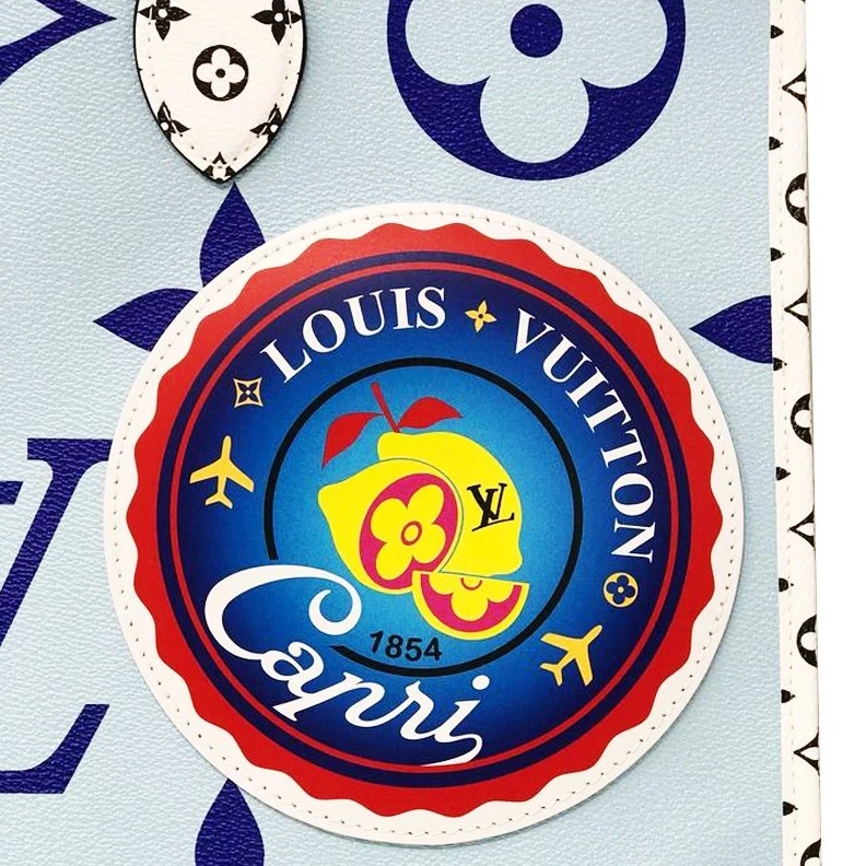 Top lv Louis Vuitton M44720 Monogram Giant Onthego Capri Blue Coated Canvas To