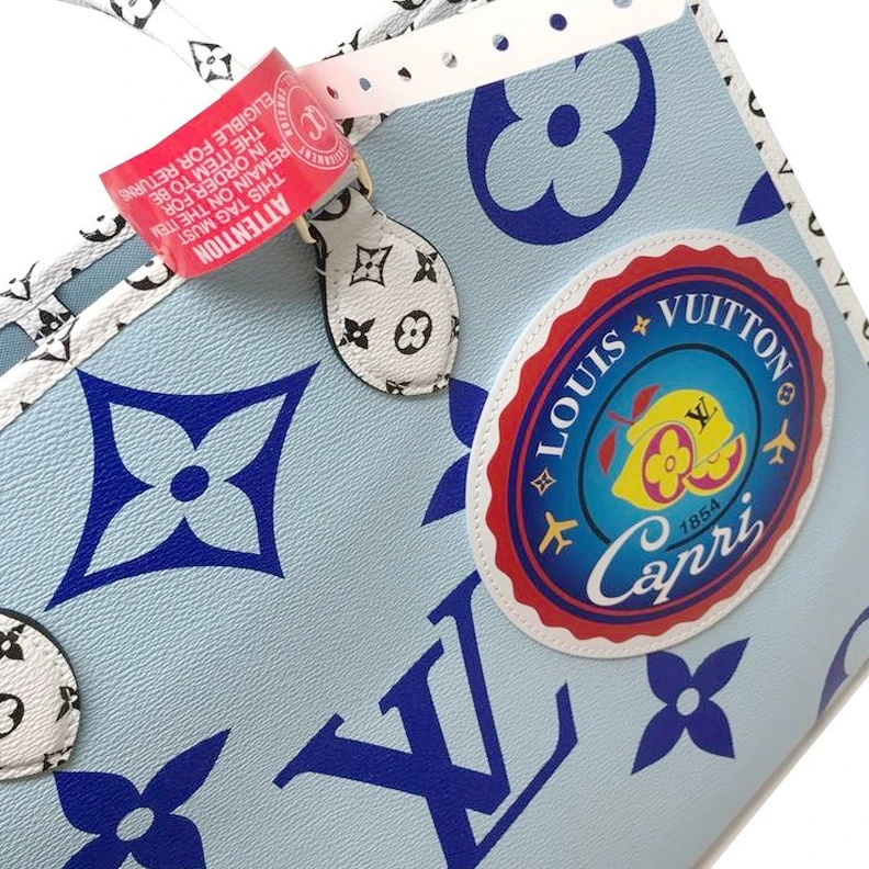 Top lv Louis Vuitton M44720 Monogram Giant Onthego Capri Blue Coated Canvas To