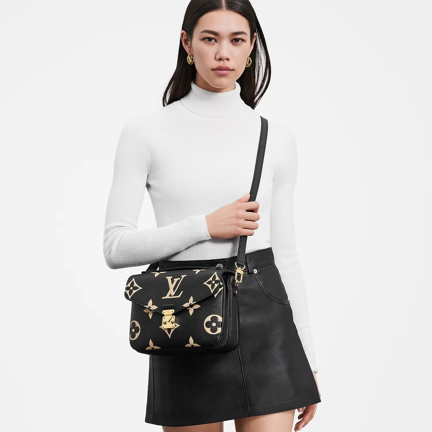 Replica bags Louis Vuitton M45773 Pochette Métis Black Beige