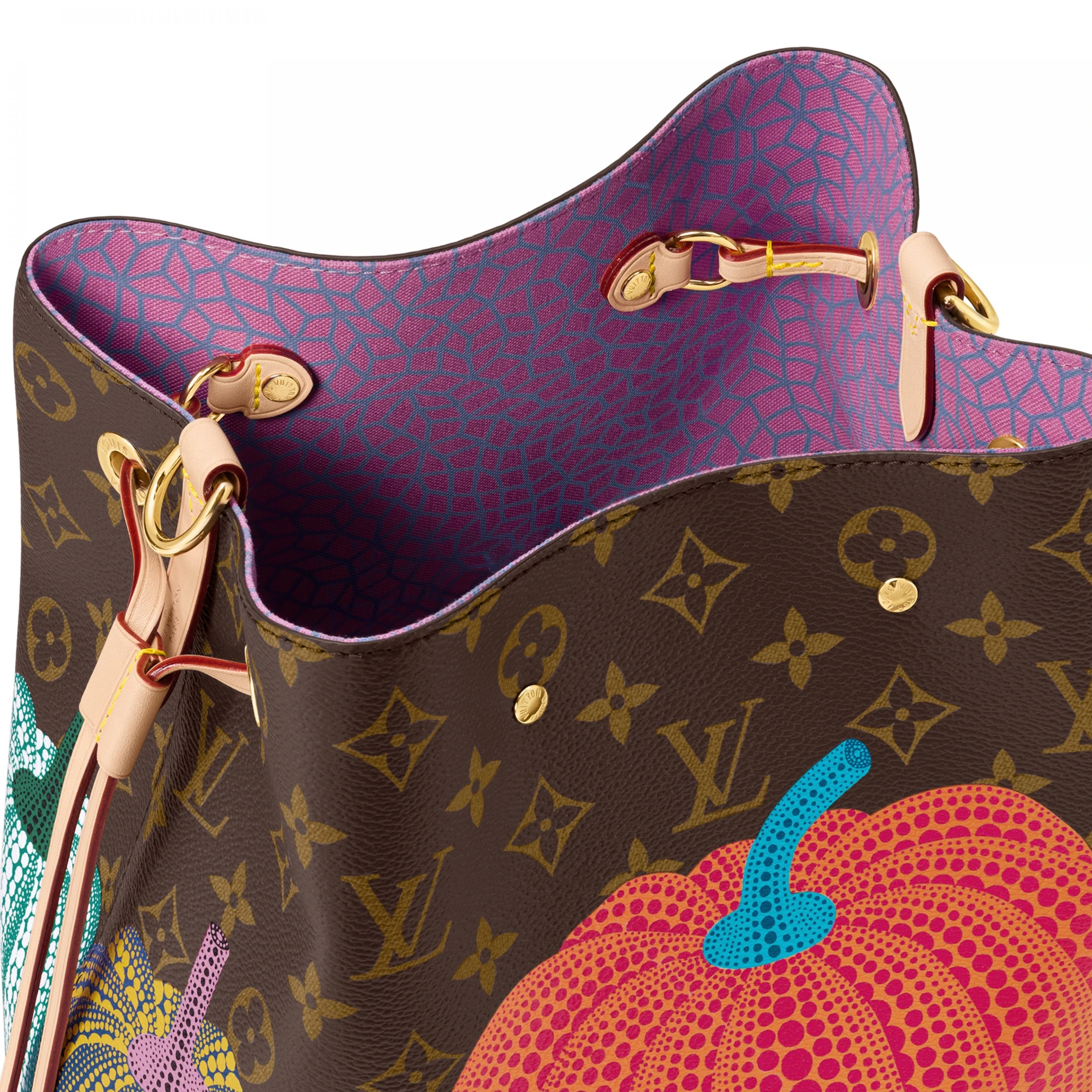 Replica bags Louis Vuitton M46473 LV x YK Pumpkin Prin Néonoé MM