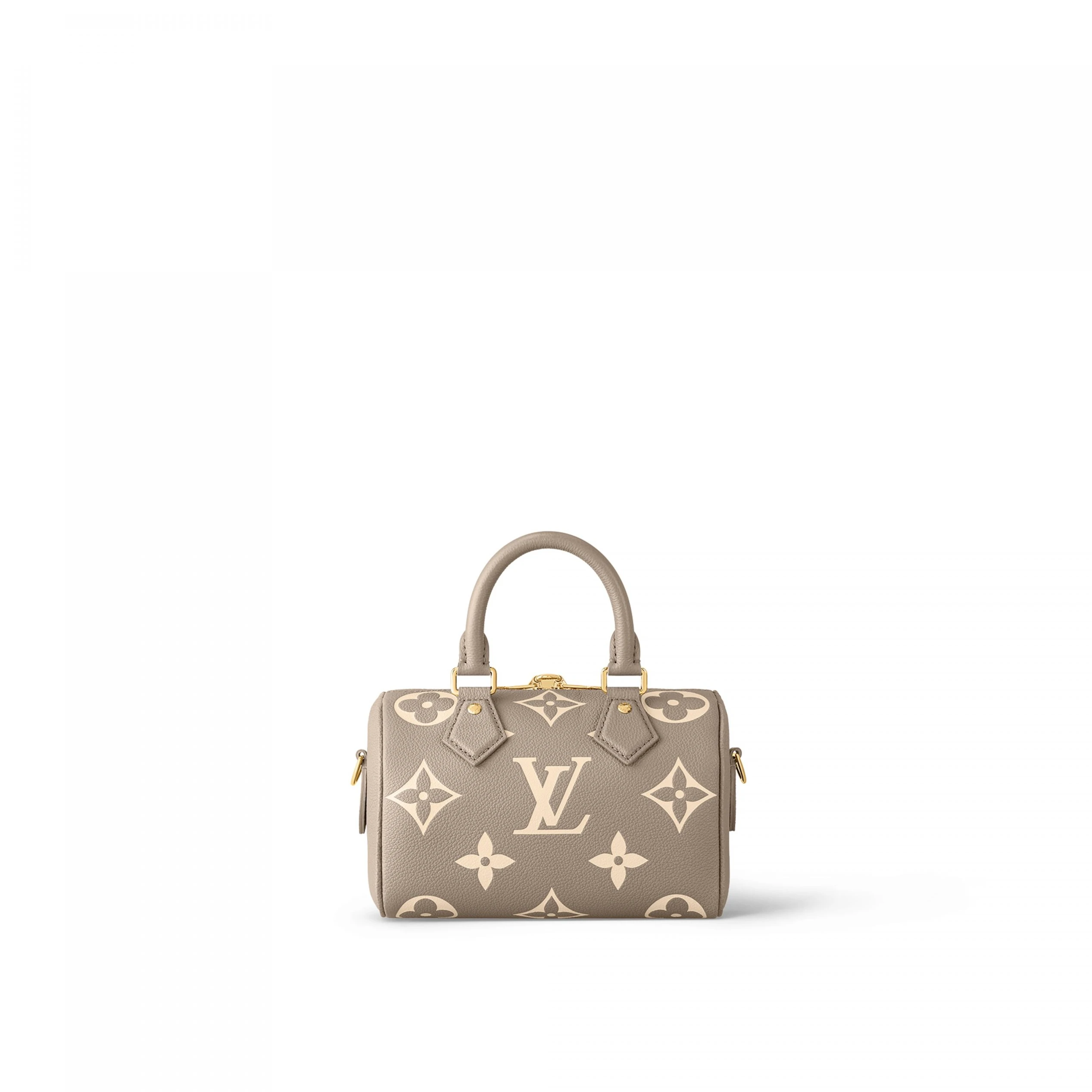 Replica bags Louis Vuitton M46575 Speedy Bandoulière 20 Bicolor Monogram Empreinte Leather Tourterelle Gray