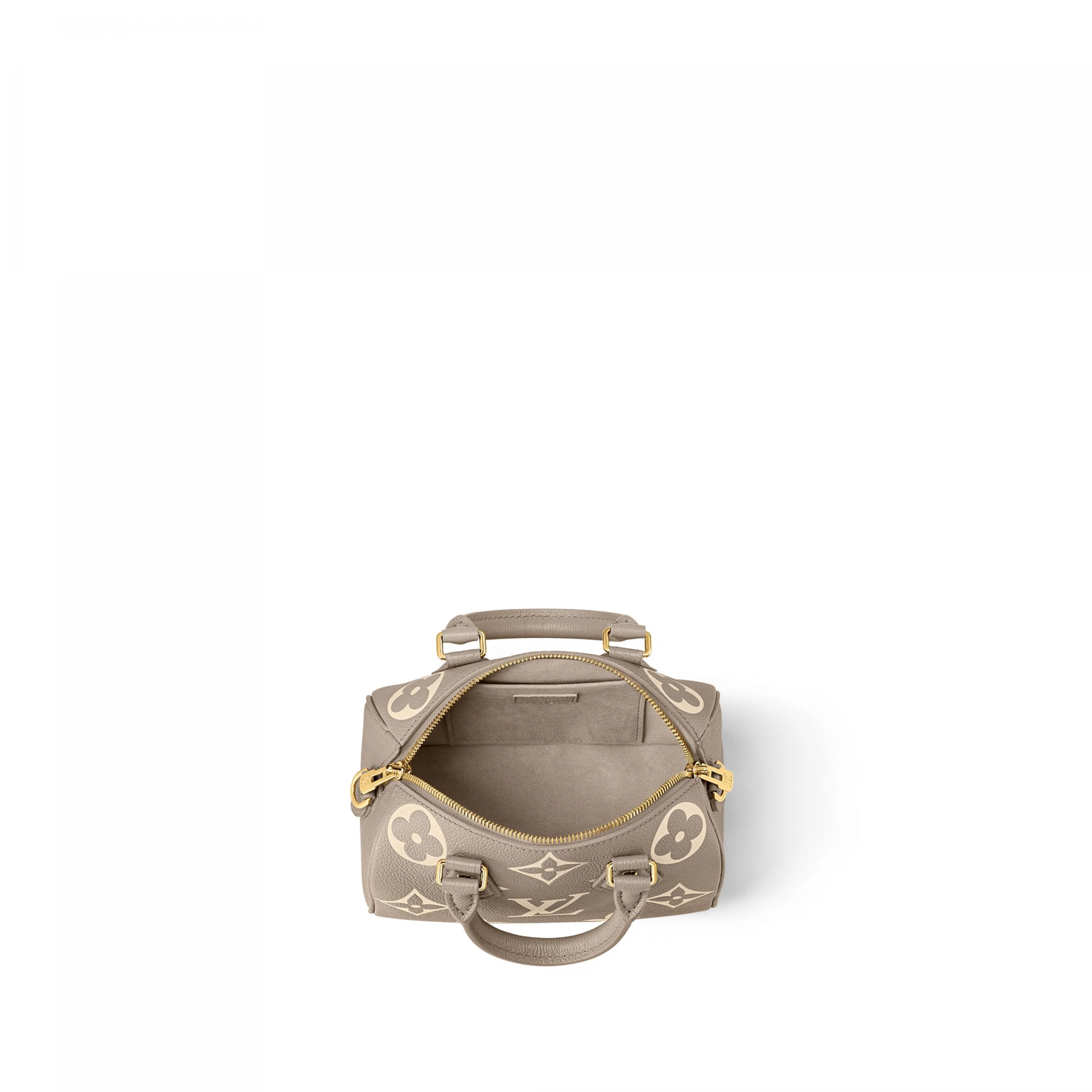 Replica bags Louis Vuitton M46575 Speedy Bandoulière 20 Bicolor Monogram Empreinte Leather Tourterelle Gray