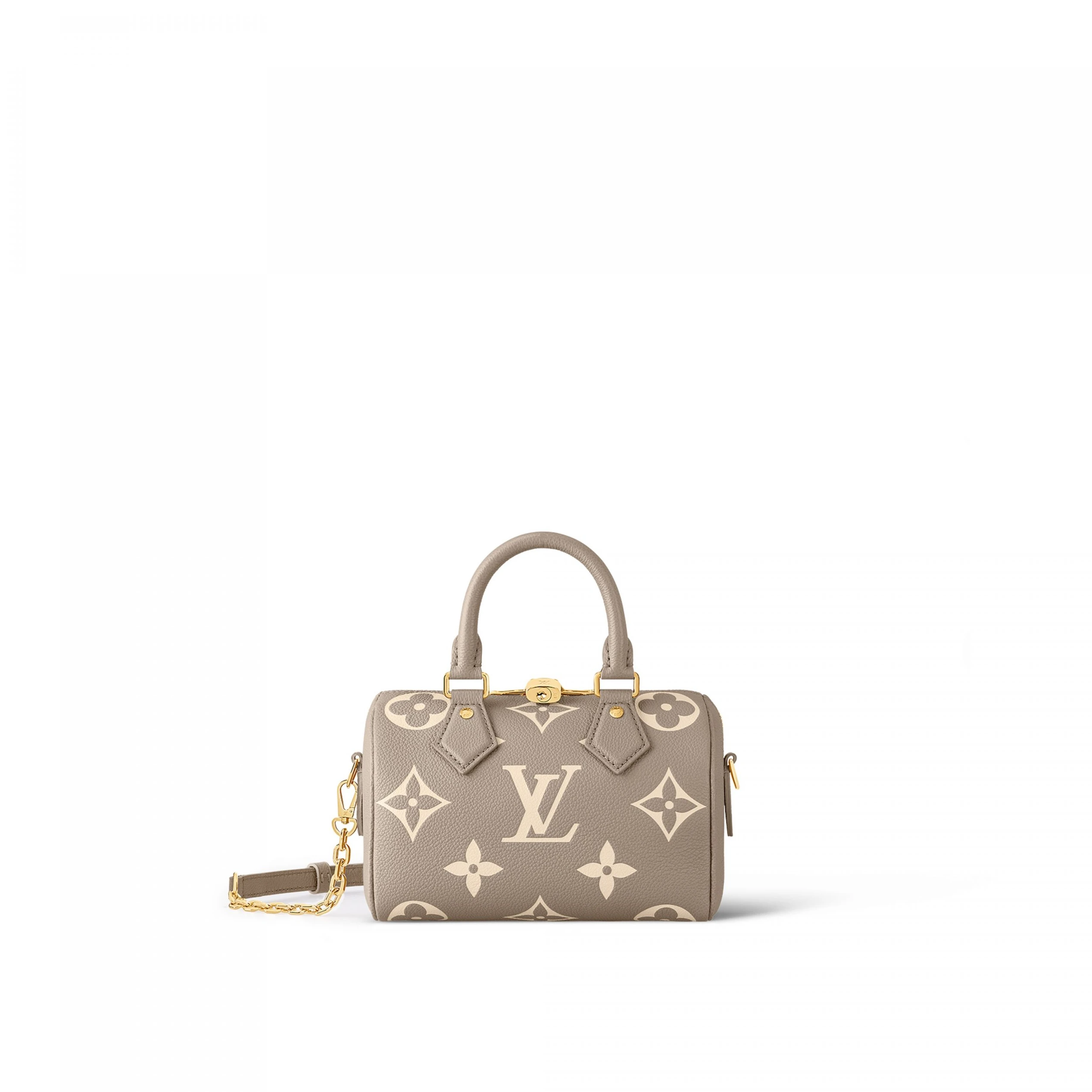 Louis Vuitton M46575 Speedy Bandoulière 20 Bicolor Monogram Empreinte Leather Tourterelle Gray
