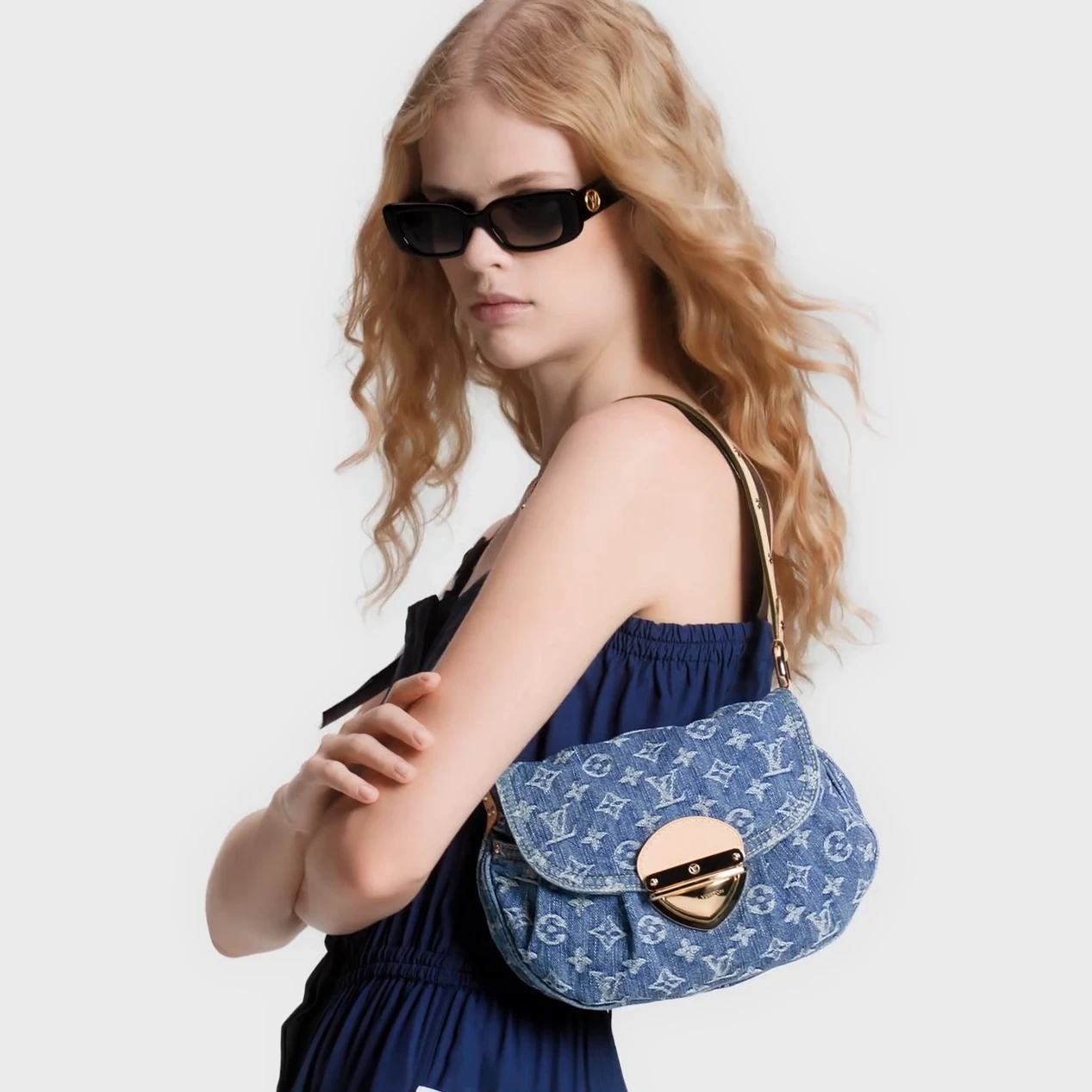 Replica bags Louis Vuitton M46829 Sunset Denim Blue