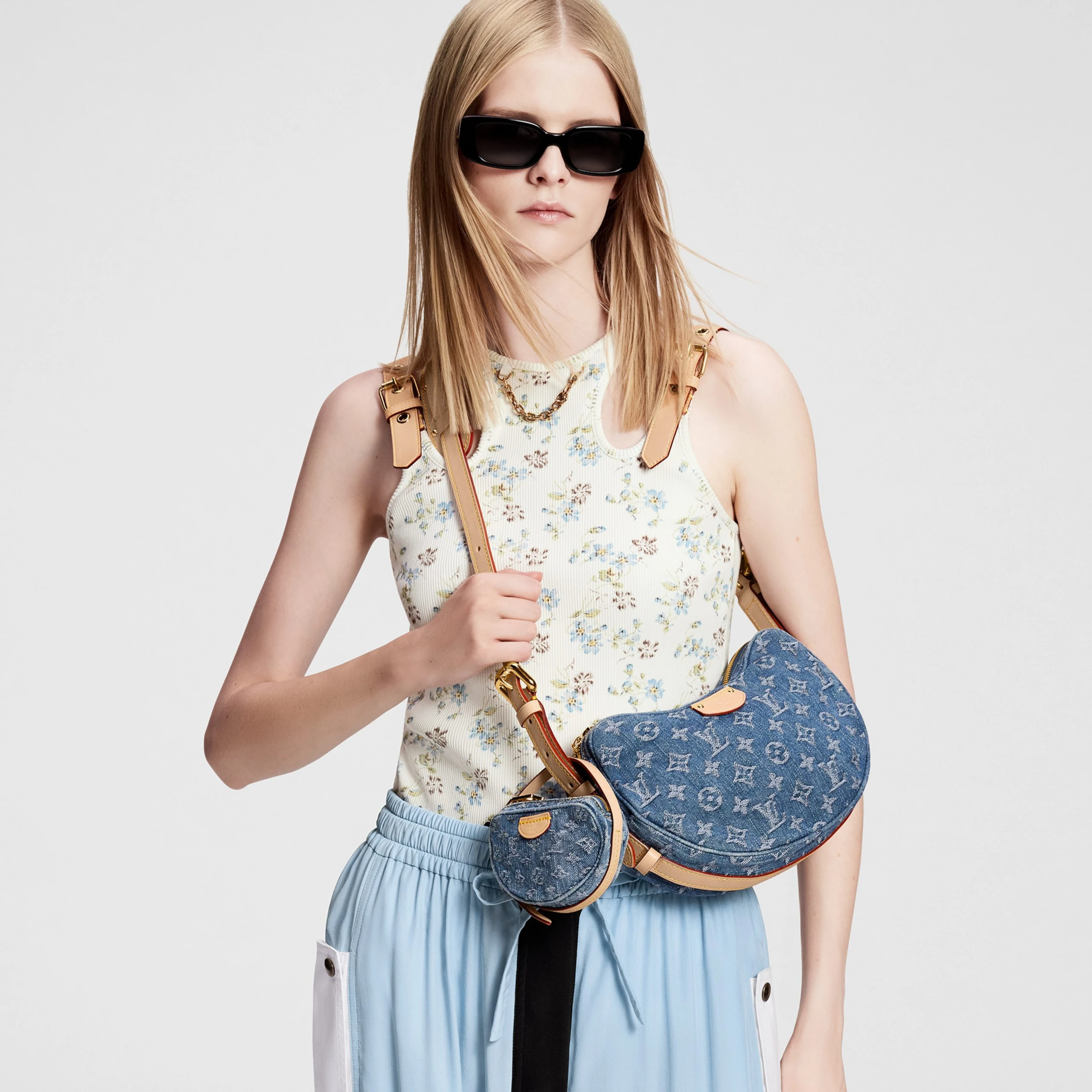 Replica bag Louis Vuitton M46856 Croissant MM Denim Blue