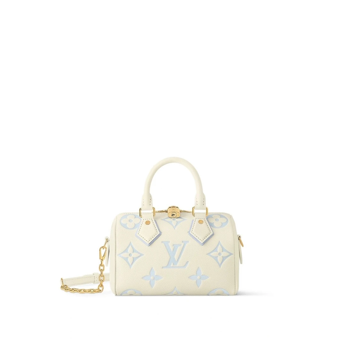 Louis Vuitton M46883 Speedy Bandoulière 20 Bicolor Monogram Empreinte Leather Blue