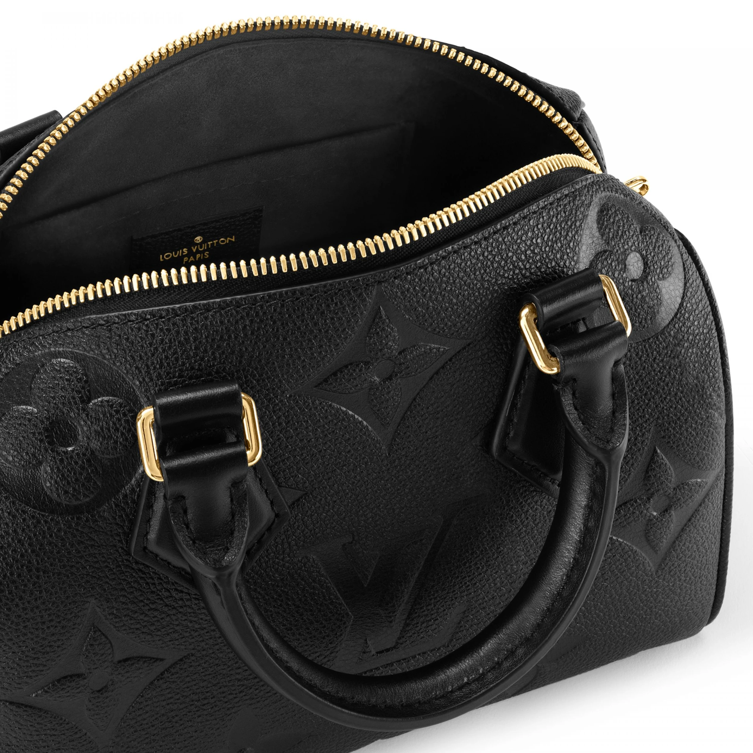 Replica bags lv Louis Vuitton M58953 Speedy Bandoulière 20 Monogram Empreinte Leather Black