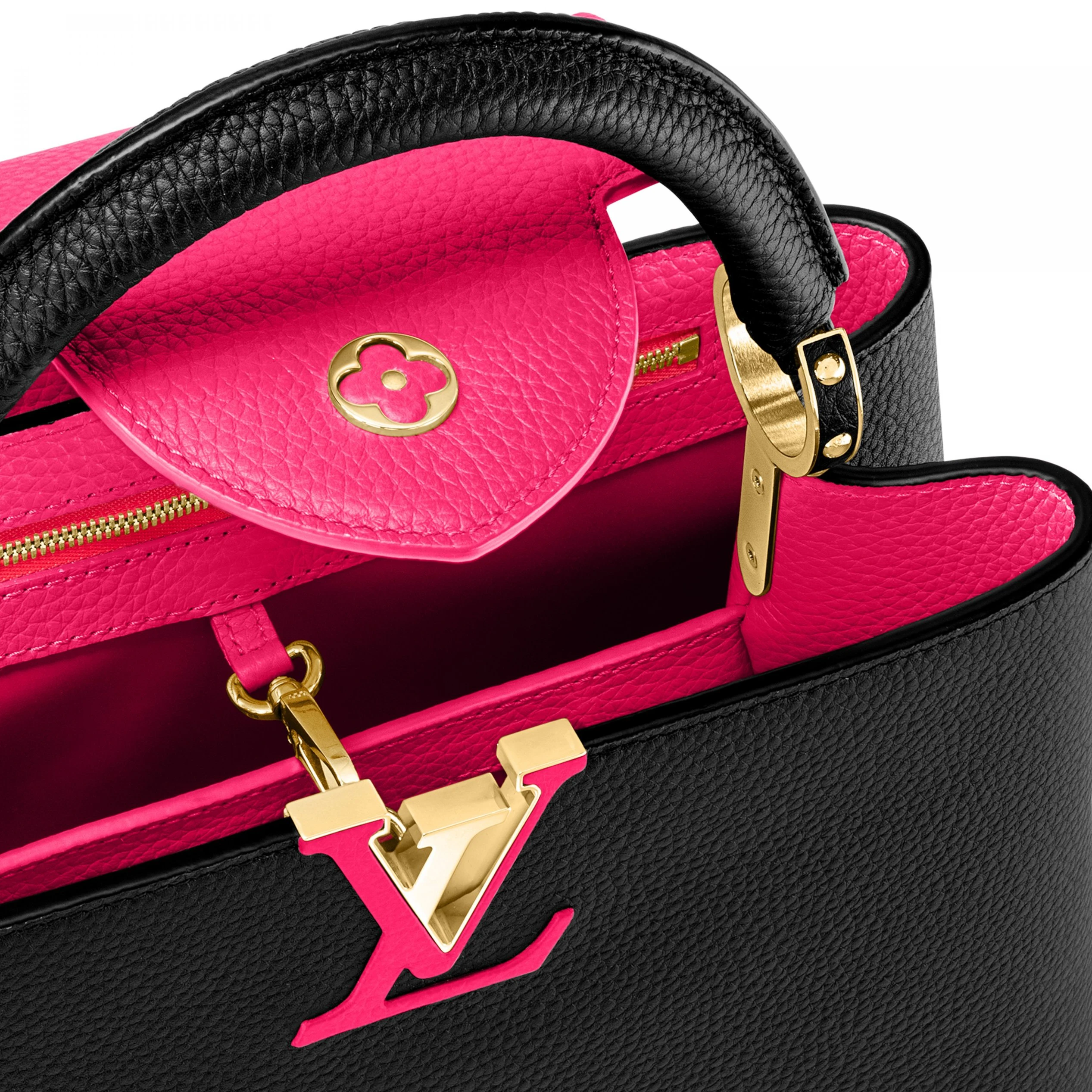 Lv belts replica Louis Vuitton M59882 Capucines MM Black Rose Berlingot