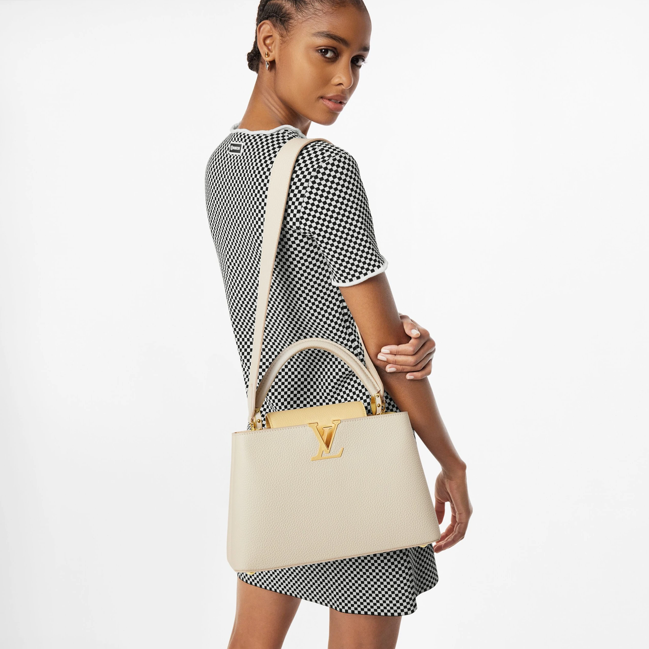 Replica bags lv Louis Vuitton M59883 Capucines MM Cream