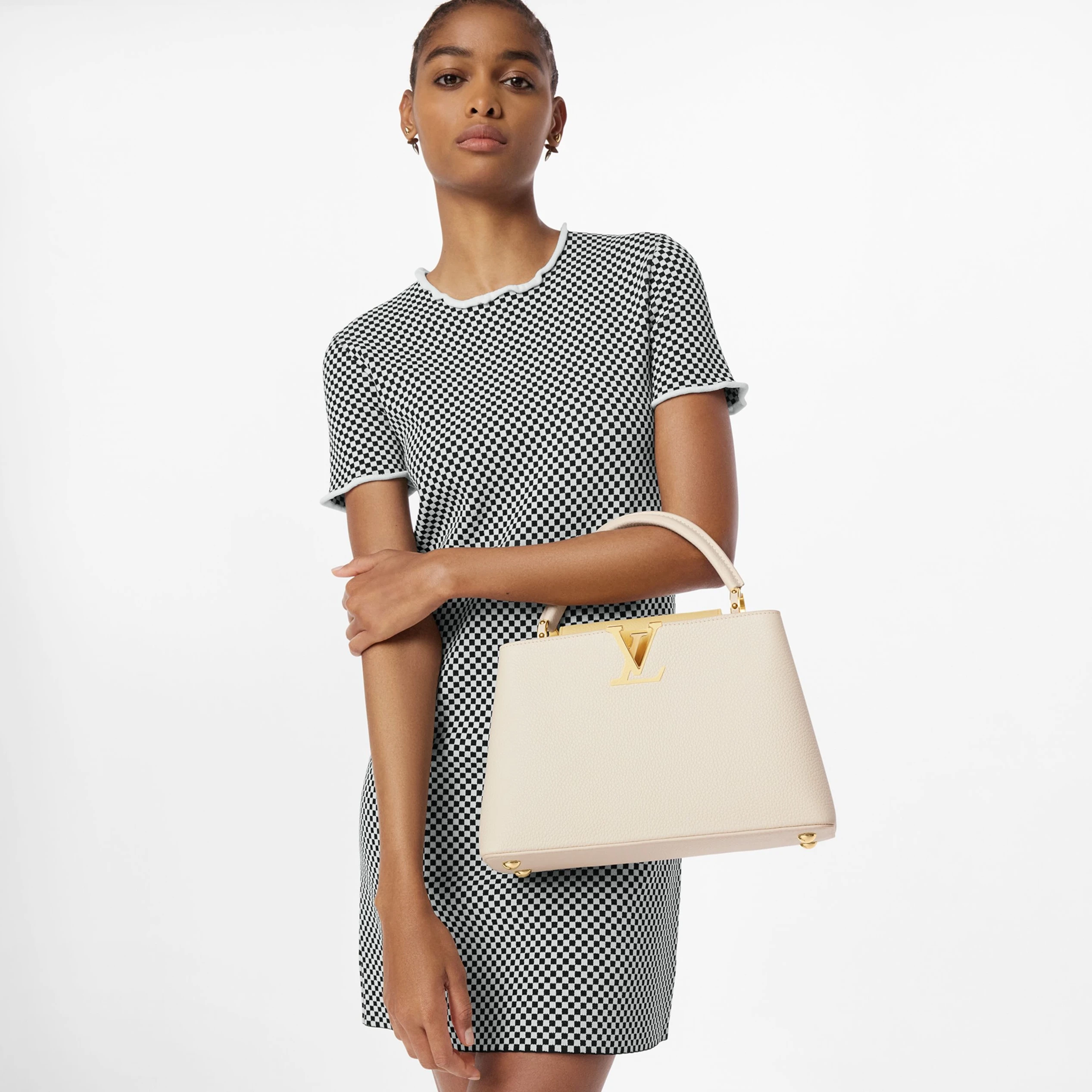 Replica bags lv Louis Vuitton M59883 Capucines MM Cream