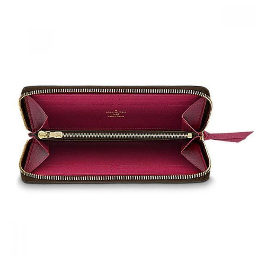 Top lv Louis Vuitton Monogram Canvas Clemence Wallet M60742 Fuchsia