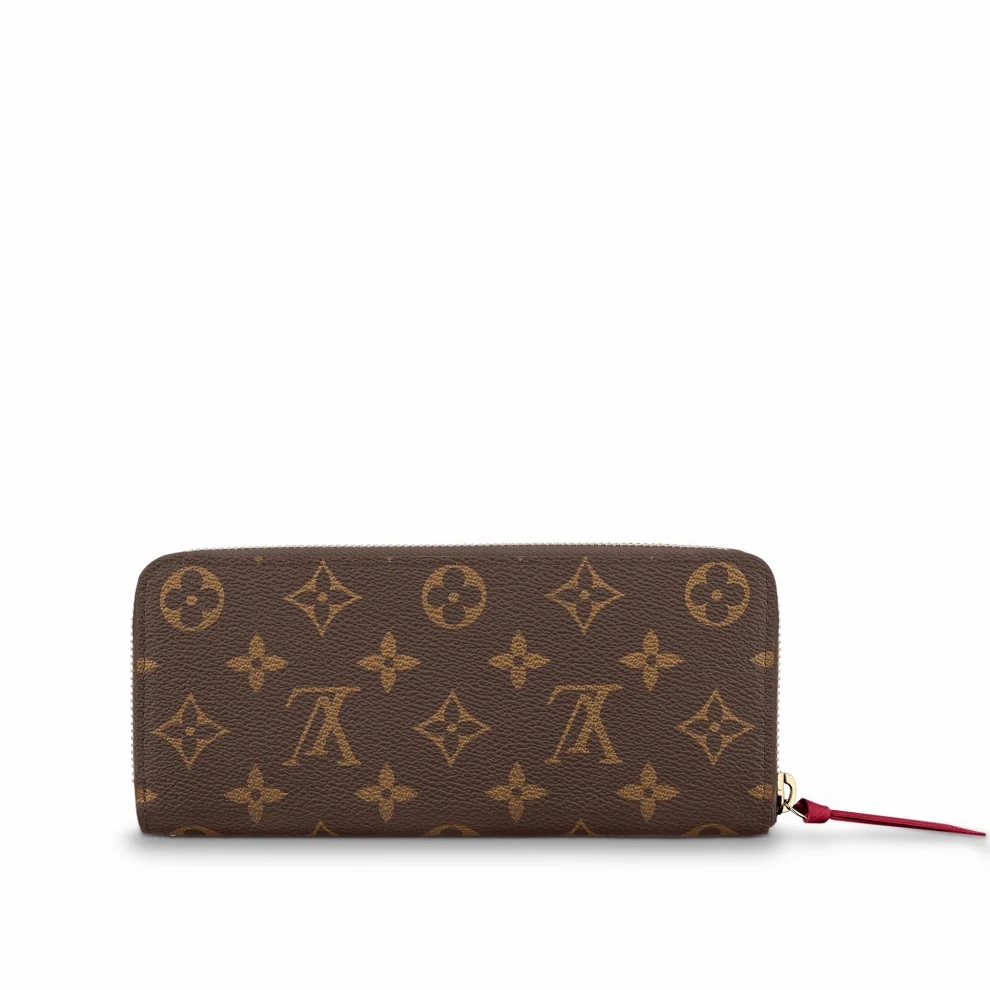Top lv Louis Vuitton Monogram Canvas Clemence Wallet M60742 Fuchsia