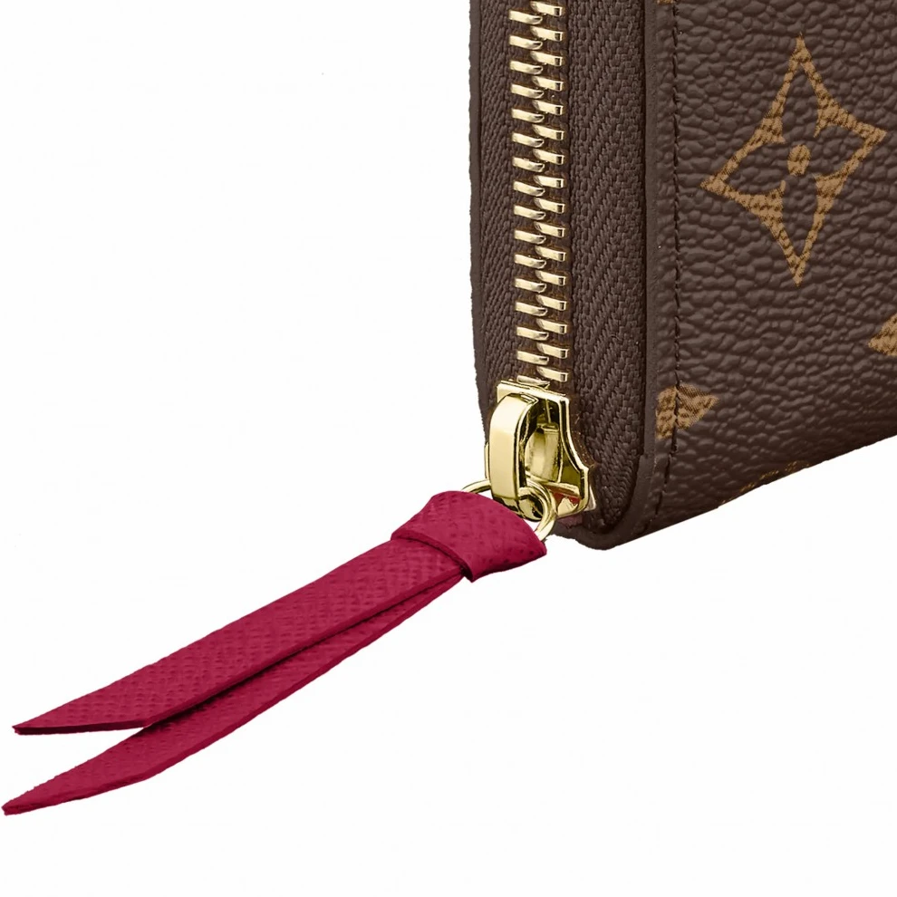 Top lv Louis Vuitton Monogram Canvas Clemence Wallet M60742 Fuchsia