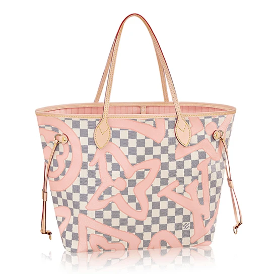 Louis Vuitton N41050 Neverfull MM Shoulder Bag Damier Azur Canvas