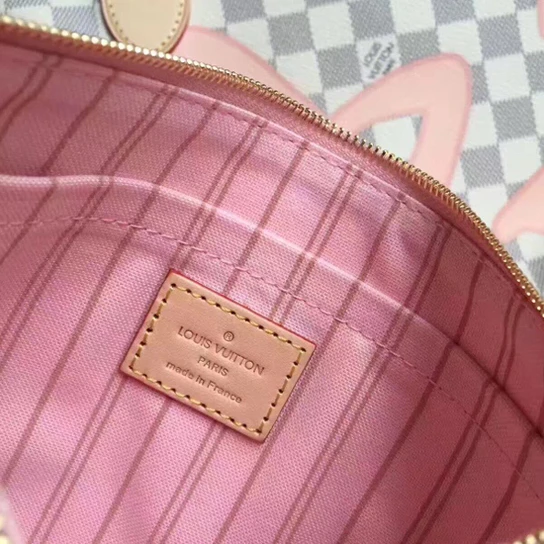 Lv belts replica Louis Vuitton N41050 Neverfull MM Shoulder Bag Damier Azur Canvas