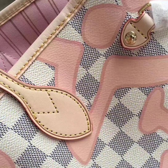 Lv belts replica Louis Vuitton N41050 Neverfull MM Shoulder Bag Damier Azur Canvas