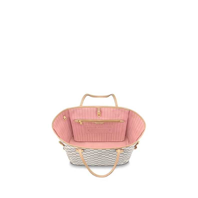 Mythick.ru Louis Vuitton N41605 Neverfull MM Rose Ballerine Damier Azur Canvas