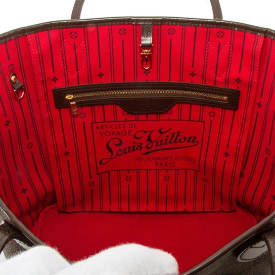 Louis vuitton locations Louis Vuitton N51105 Neverfull MM Shoulder Bag Damier Ebene Canvas