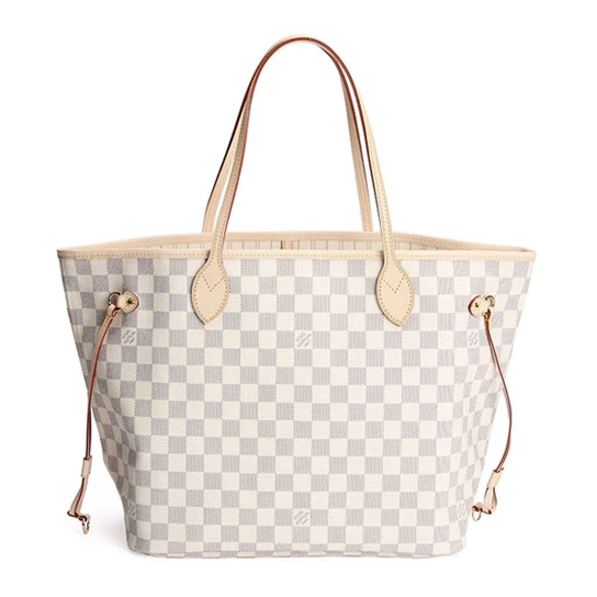 Louis Vuitton N51107 Neverfull MM Shoulder Bag Damier Azur Canvas
