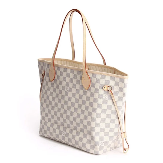 Louis vuitton locations Louis Vuitton N51107 Neverfull MM Shoulder Bag Damier Azur Canvas