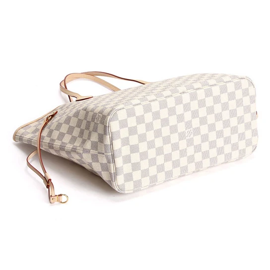 Louis vuitton locations Louis Vuitton N51107 Neverfull MM Shoulder Bag Damier Azur Canvas