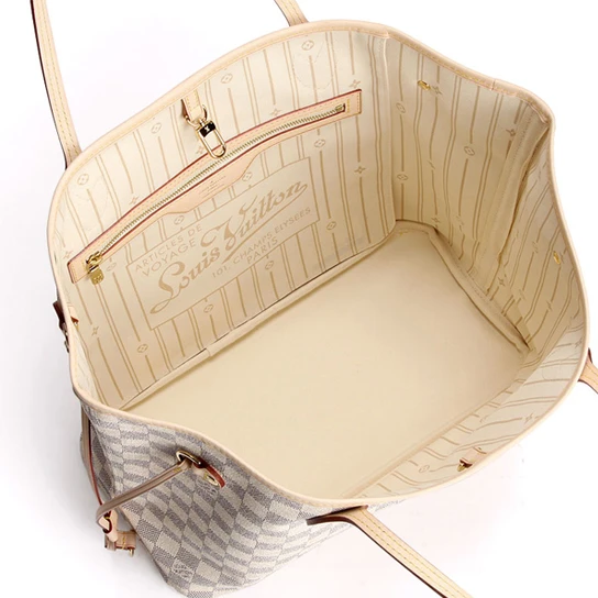 Louis vuitton locations Louis Vuitton N51107 Neverfull MM Shoulder Bag Damier Azur Canvas