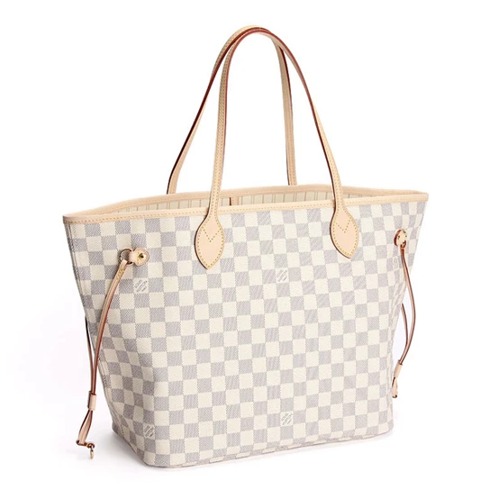 Louis vuitton locations Louis Vuitton N51107 Neverfull MM Shoulder Bag Damier Azur Canvas